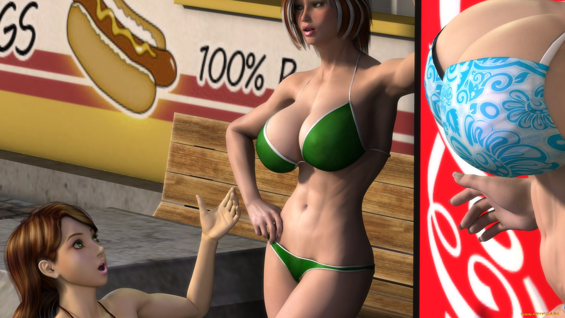 3д, графика, люди, , people, девушка, взгляд, фон