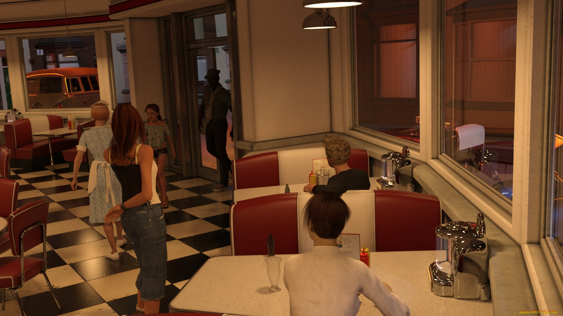 3д, графика, люди, , people, фон, взгляд, девушки