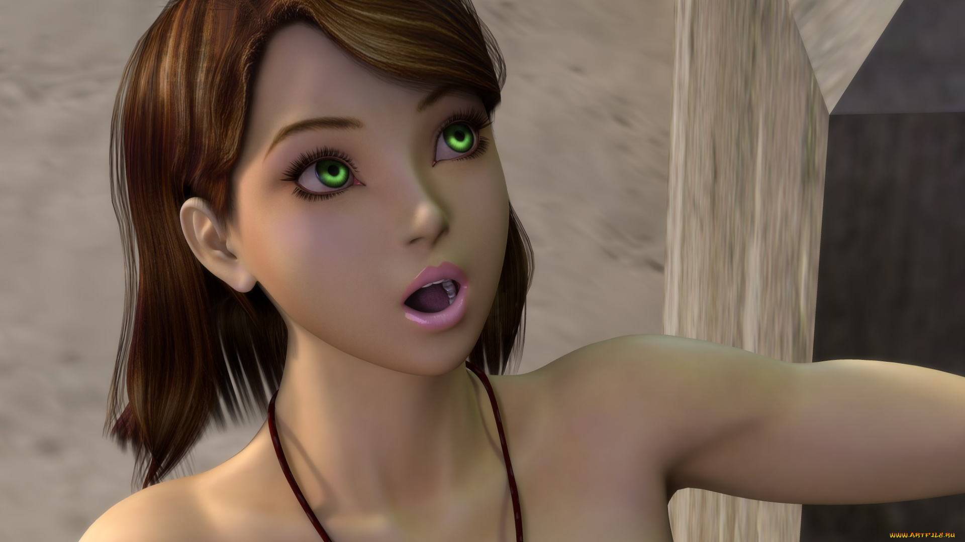 3д, графика, портрет, , portraits, девушка, взгляд, фон