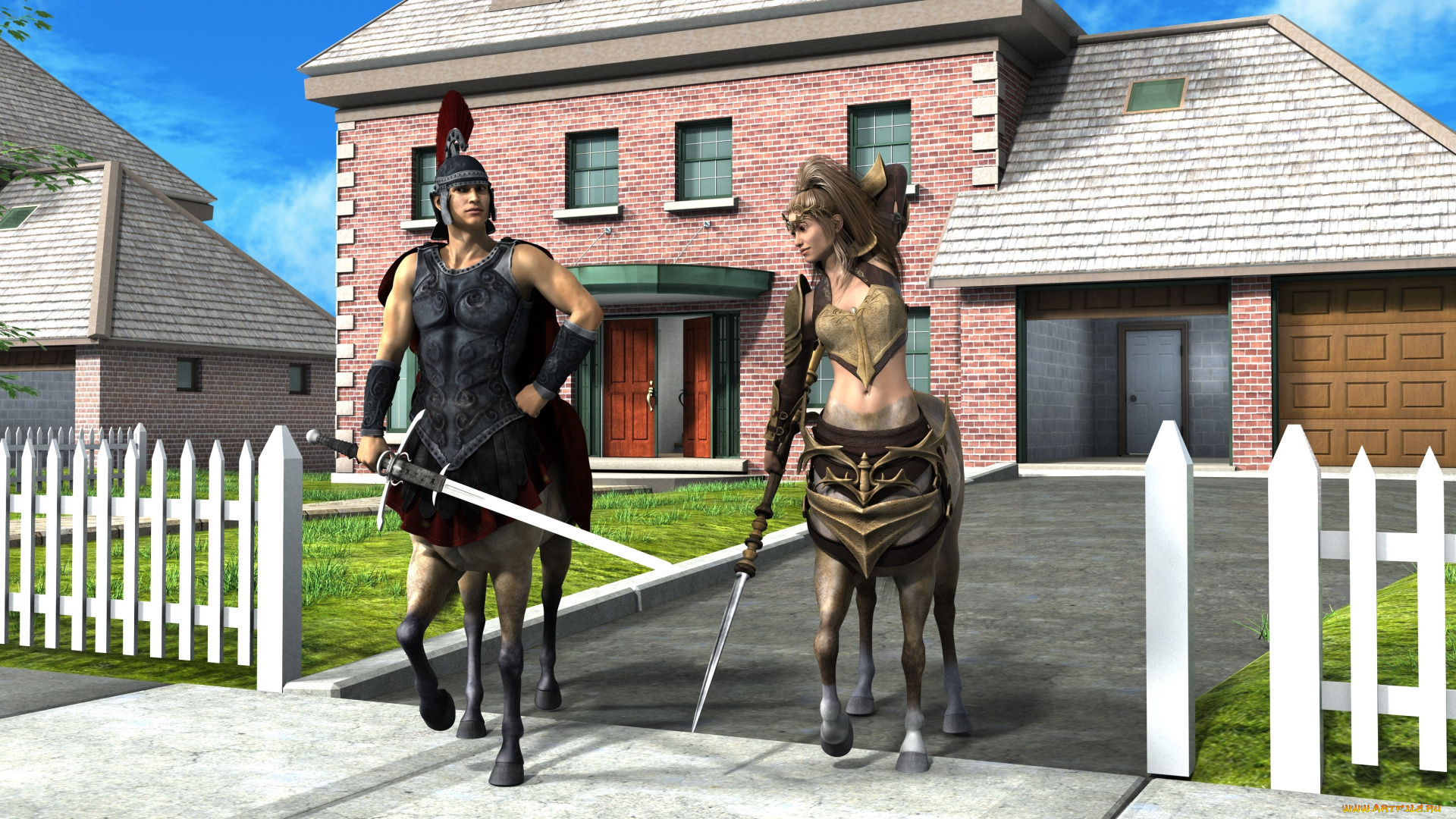 3д, графика, существа, , creatures, centaur