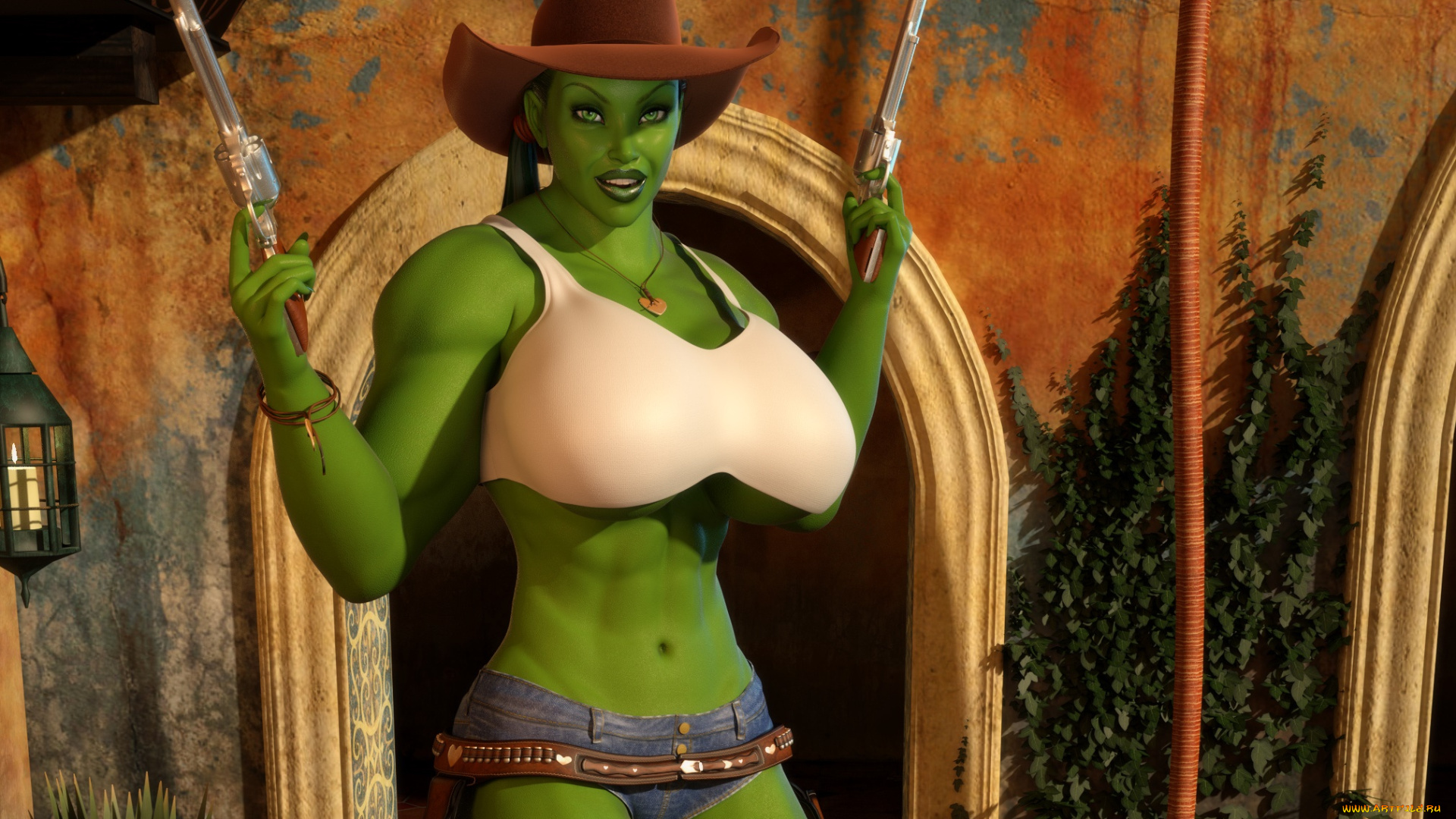 3д, графика, существа, , creatures, фон, взгляд, девушка