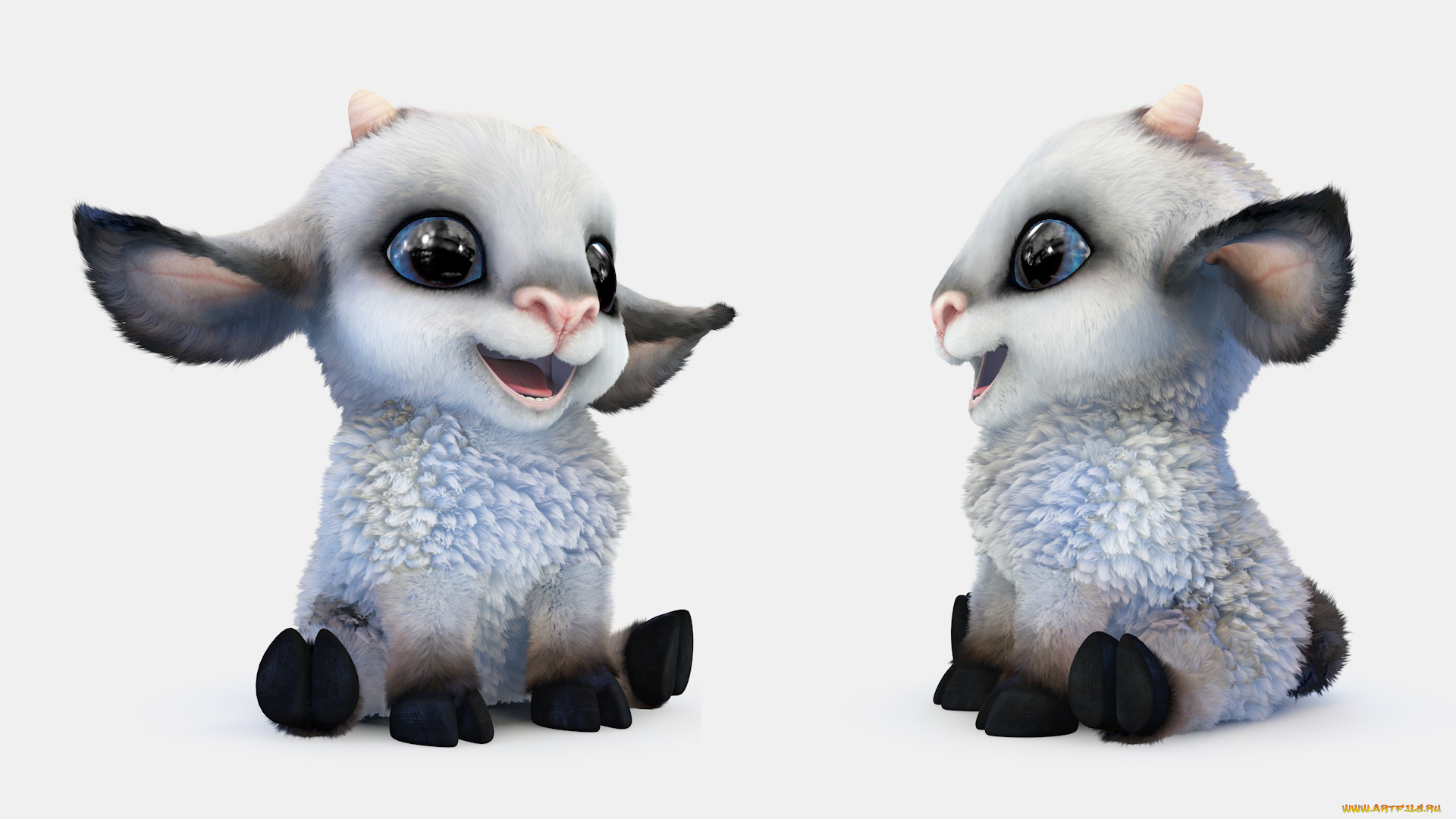 3д, графика, животные, , animals, фон, овечки