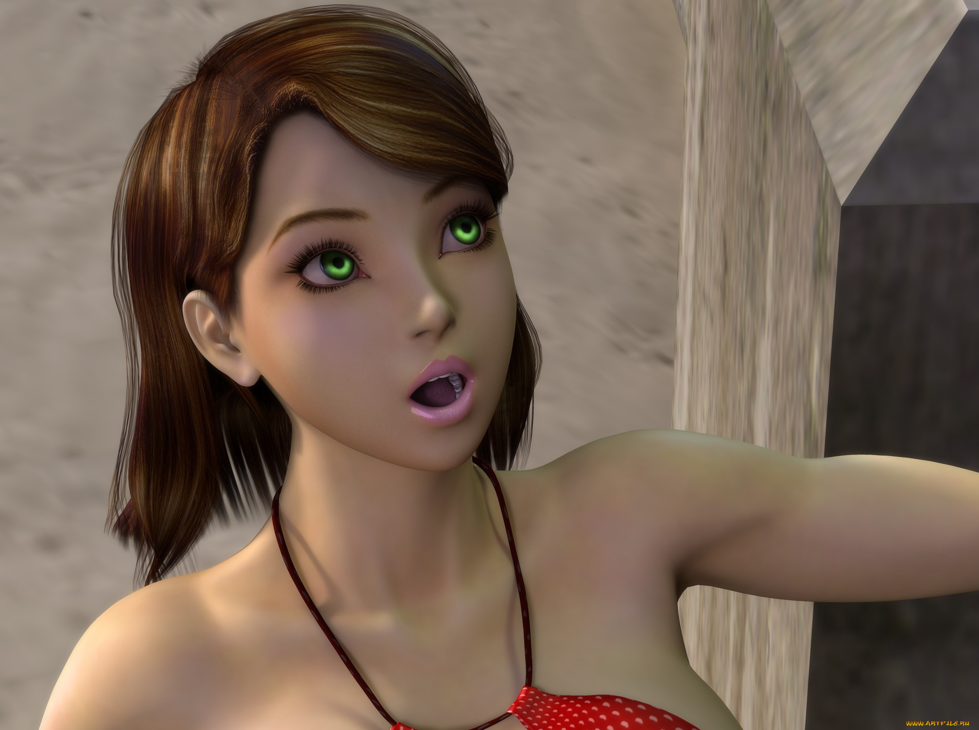 3д, графика, портрет, , portraits, девушка, взгляд, фон