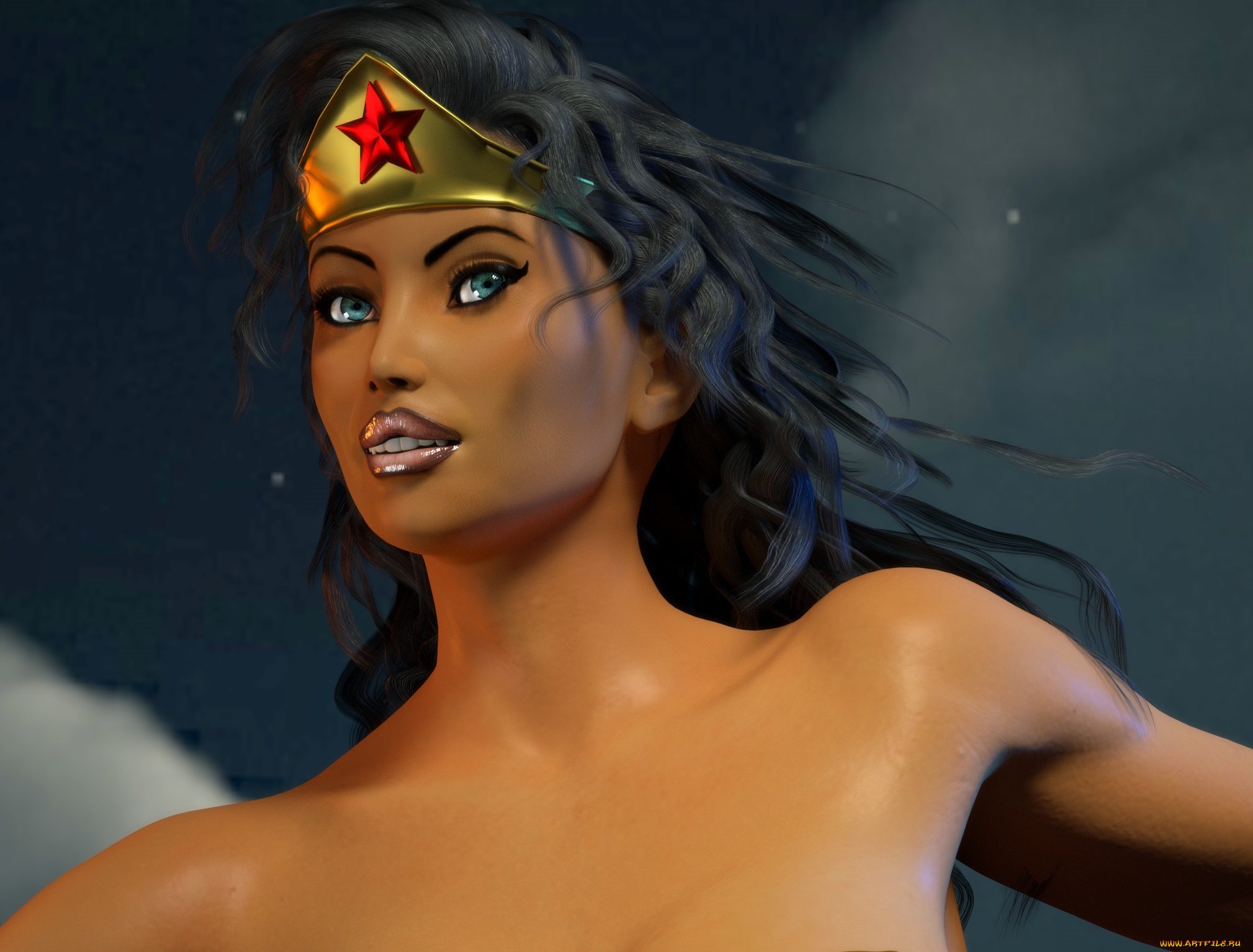 3д, графика, фантазия, , fantasy, фон, взгляд, девушка