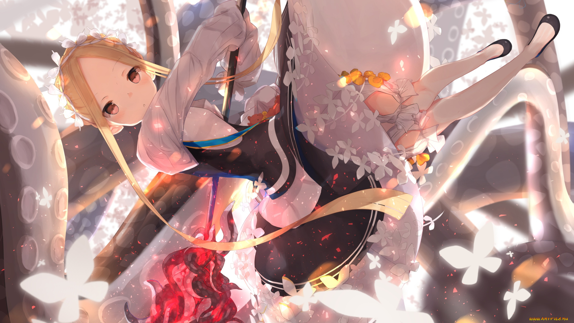 аниме, fate, stay, night, , grand, order, , apocrypha, взгляд, девушка, фон