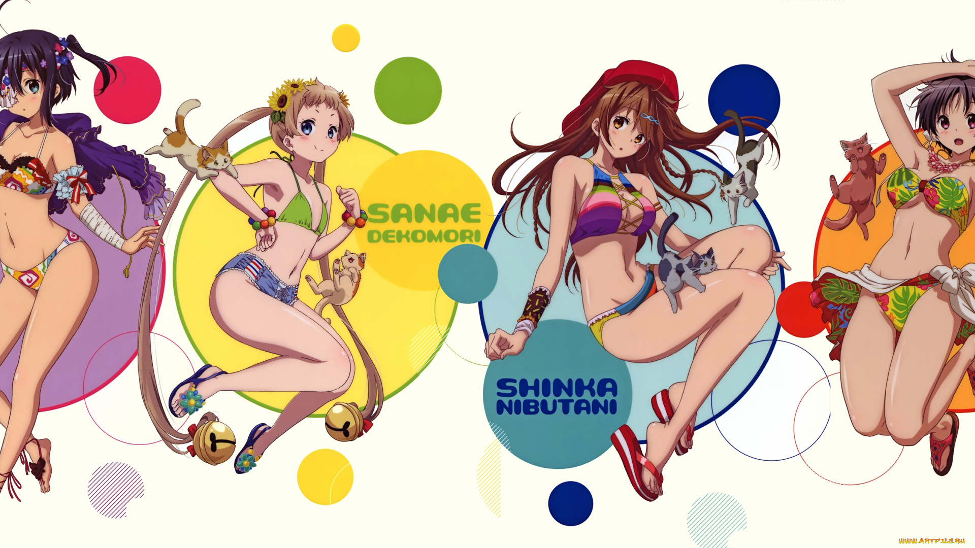 аниме, unknown, , другое, , фон, девушки, взгляд