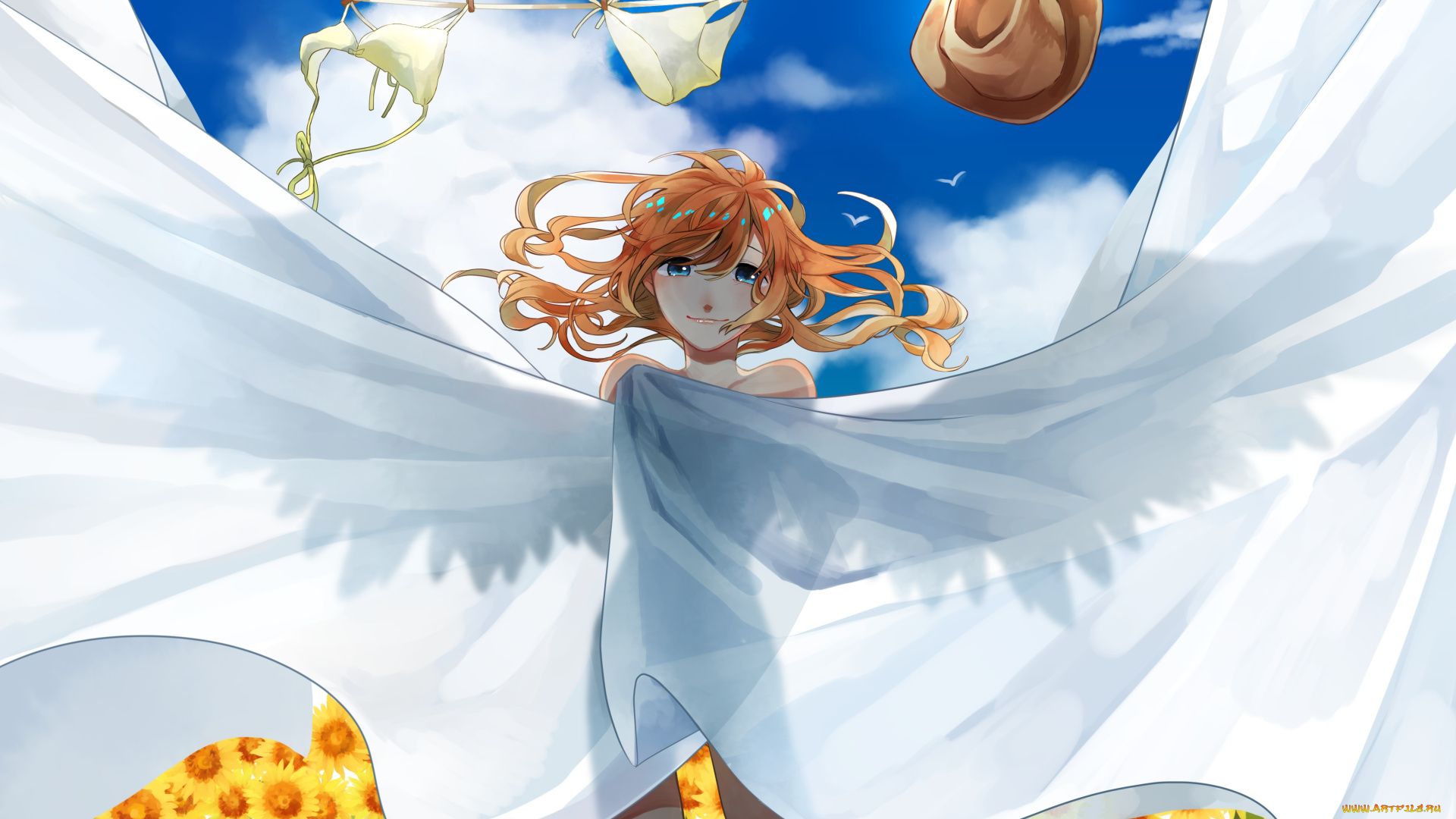 аниме, unknown, , другое, , фон, взгляд, девушка