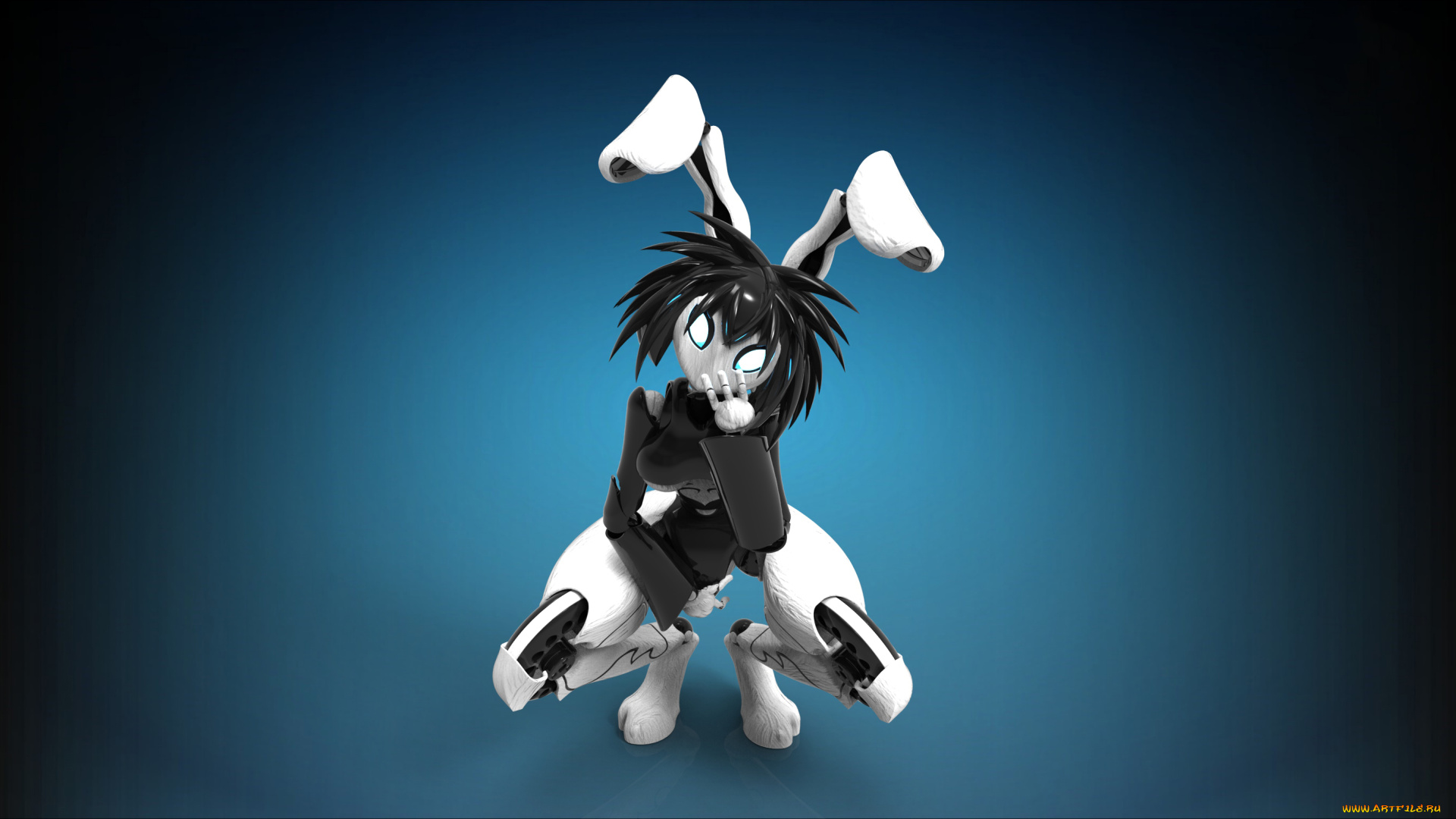 видео, игры, portal, 2, фон, игрушка, взгляд, уши