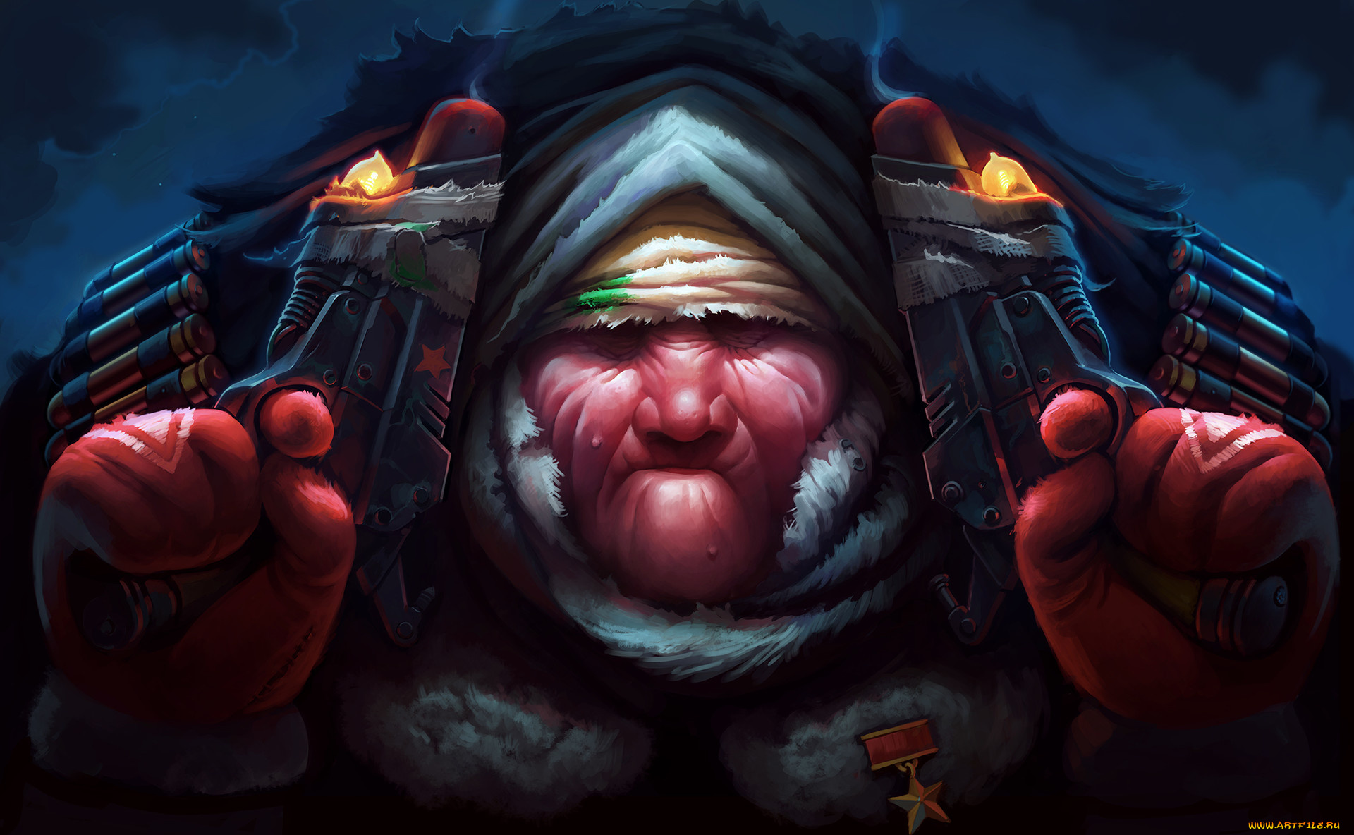 фэнтези, люди, медаль, оружие, бабка