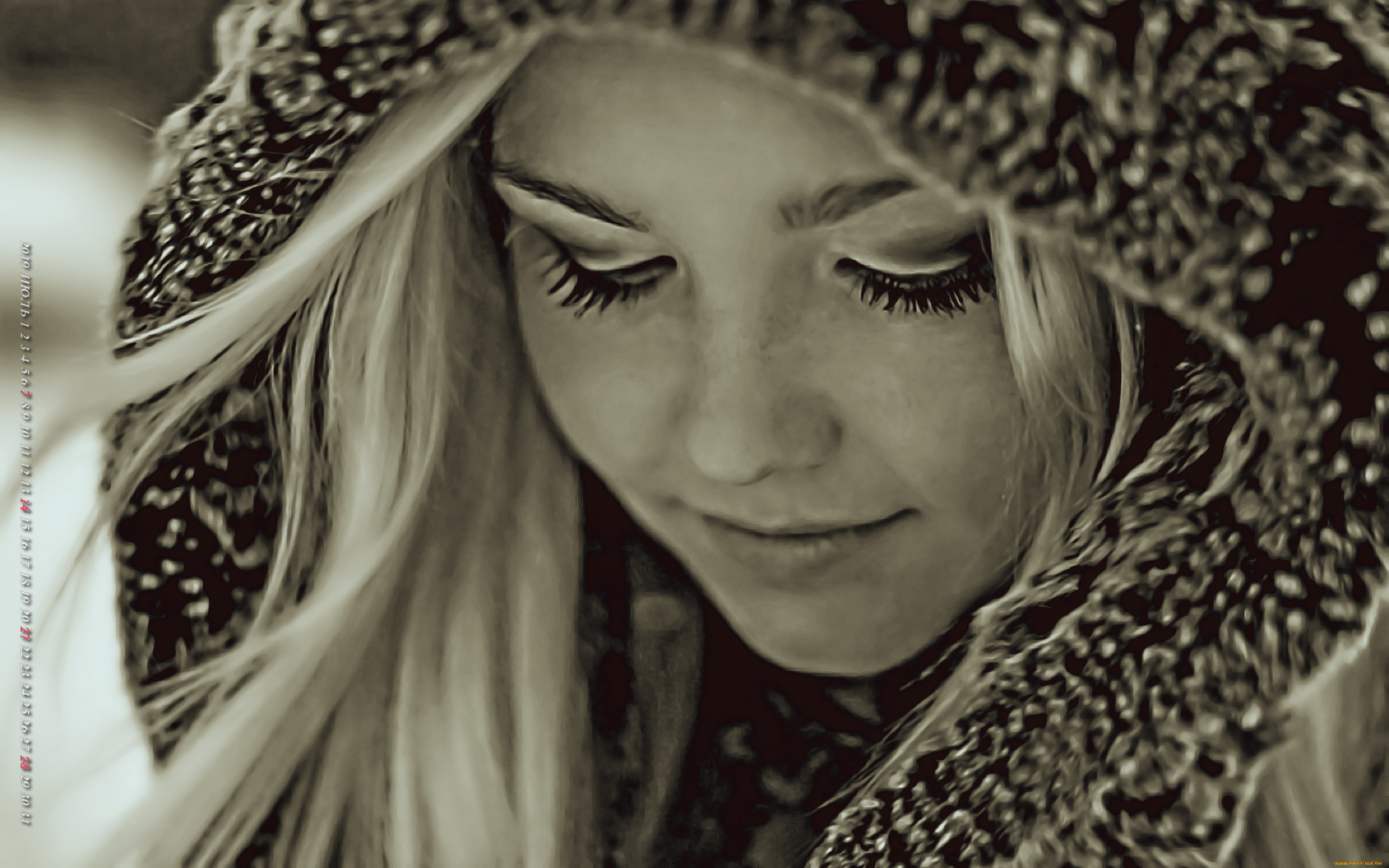 календари, компьютерный, дизайн, 2019, calendar, капюшон, женщина, лицо, девушка