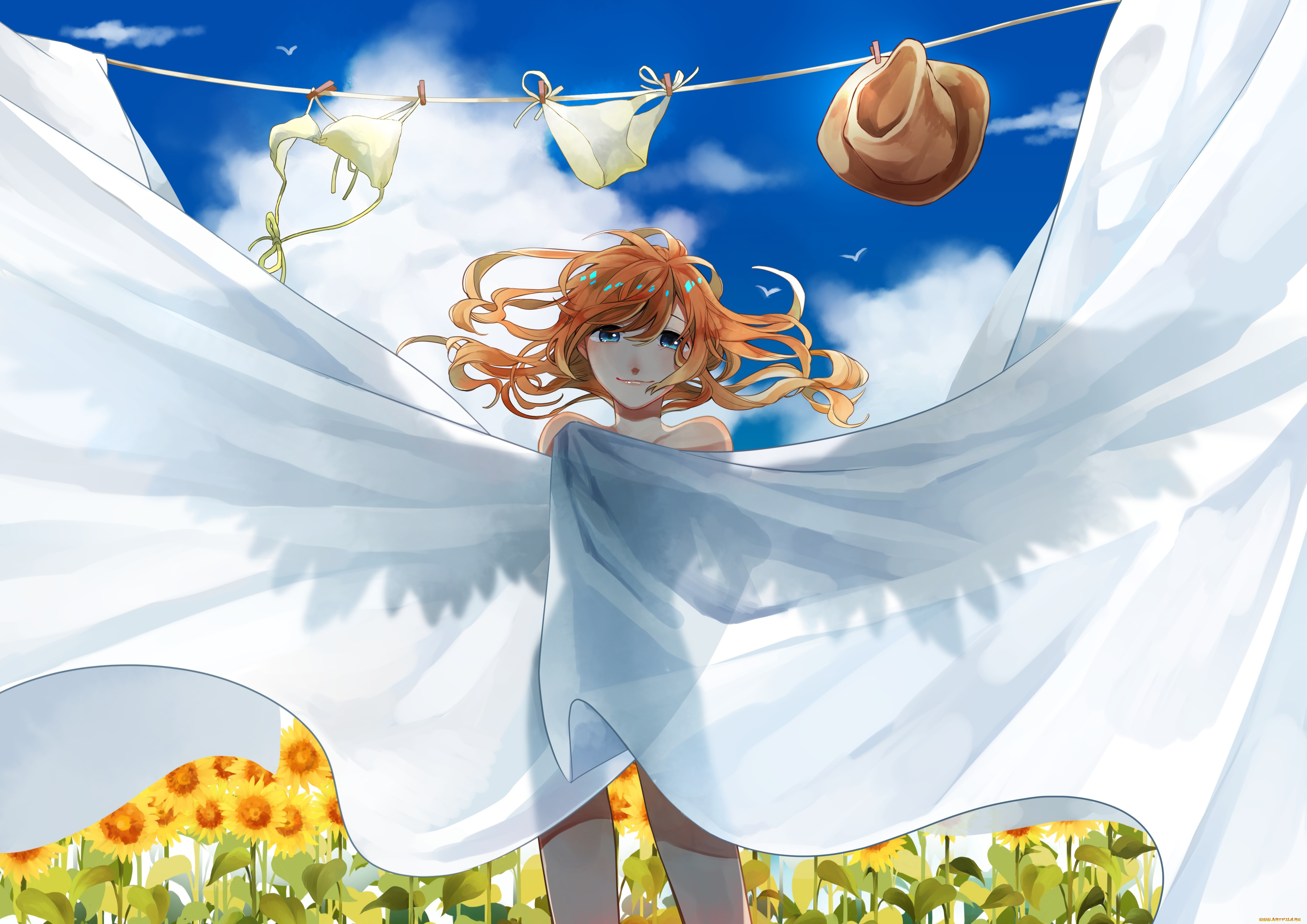 аниме, unknown, , другое, , фон, взгляд, девушка