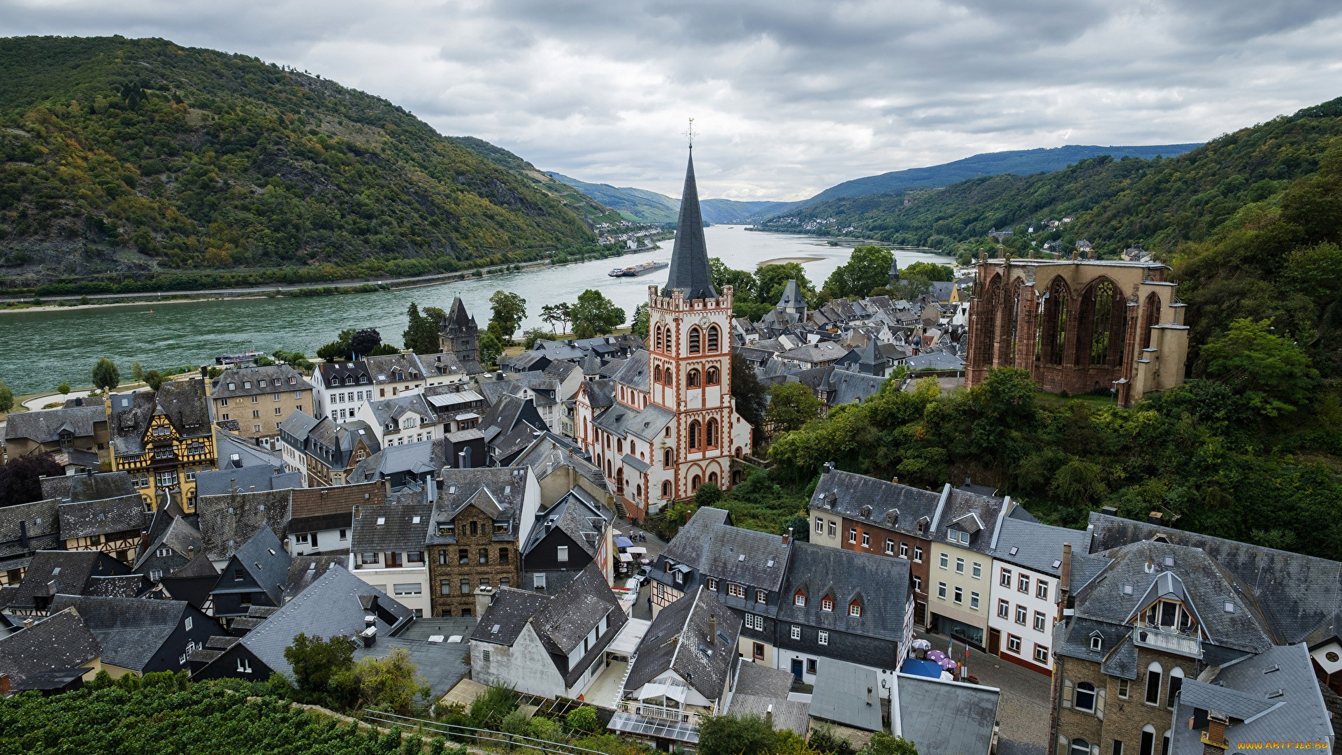 bacharach, germany, города, -, панорамы