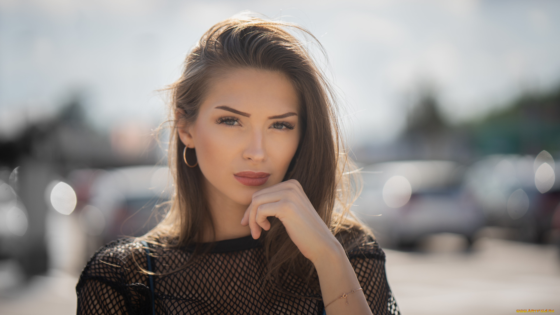 девушки, -, лица, , портреты, женщина, взгляд, макияж, портрет