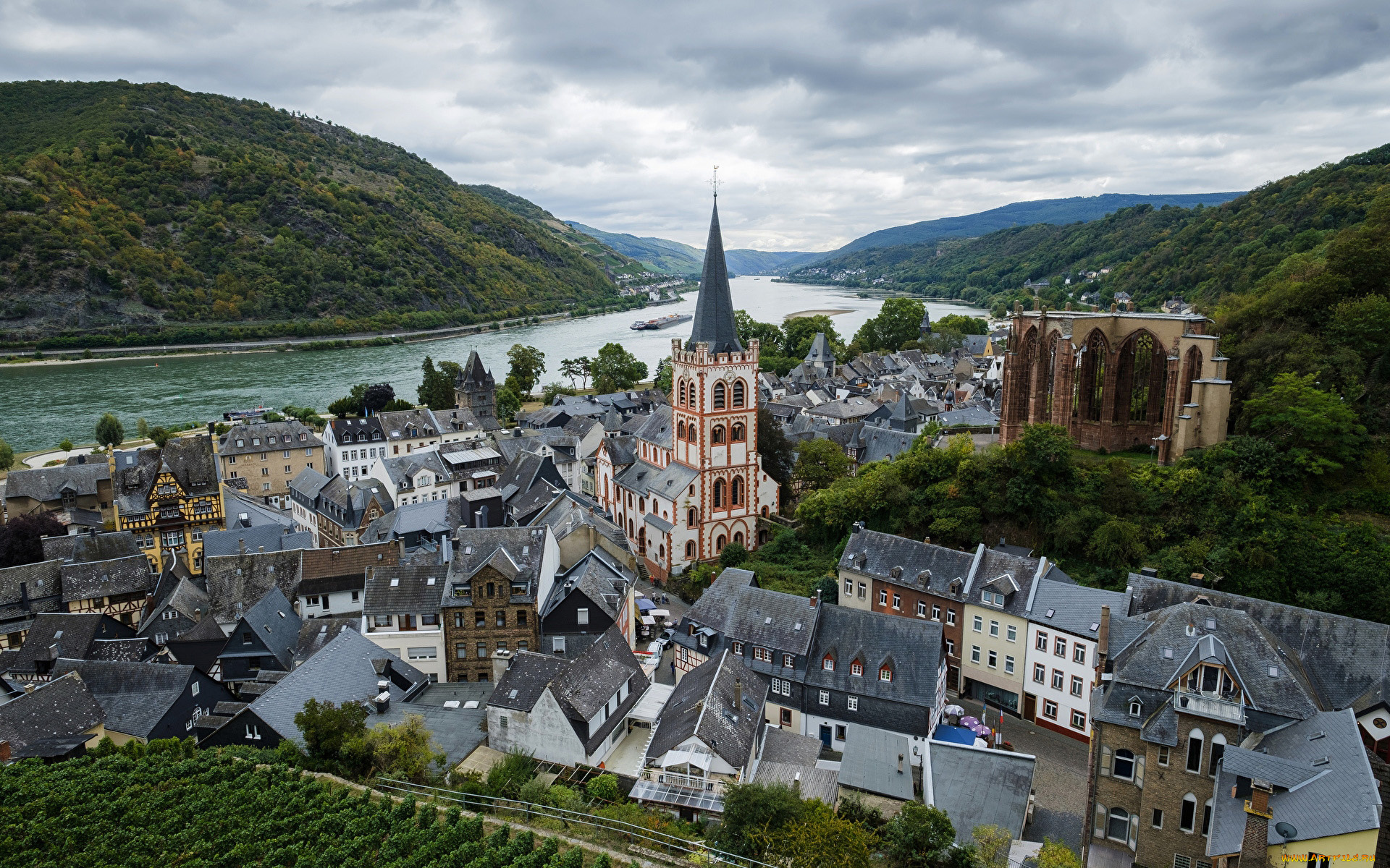 bacharach, germany, города, -, панорамы