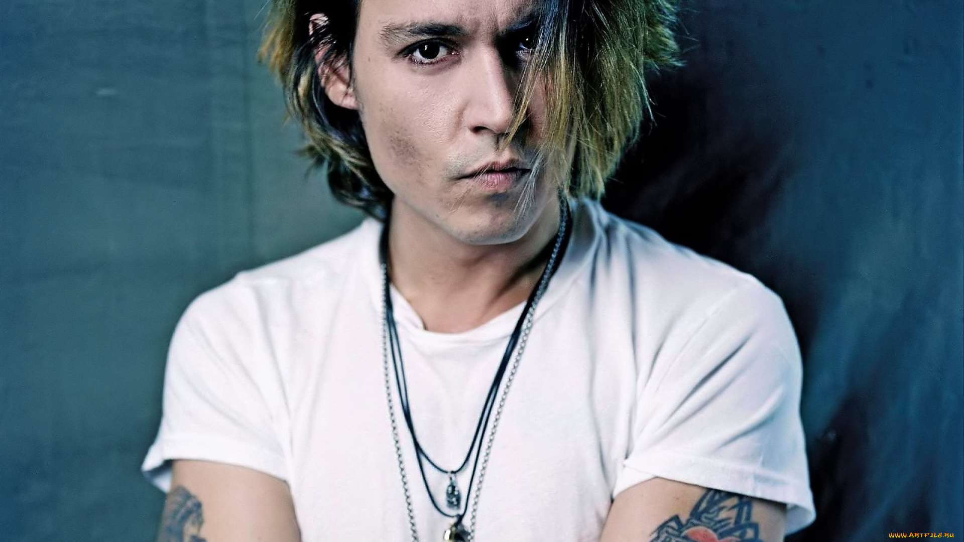 мужчины, johnny, depp, актер, лицо, украшения, футболка, тату