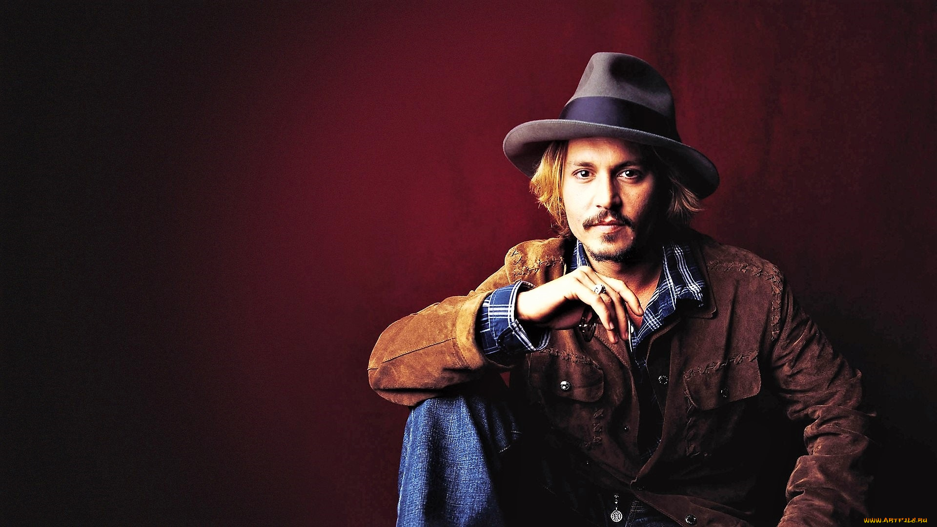 мужчины, johnny, depp, актер, шляпа, куртка, джинсы