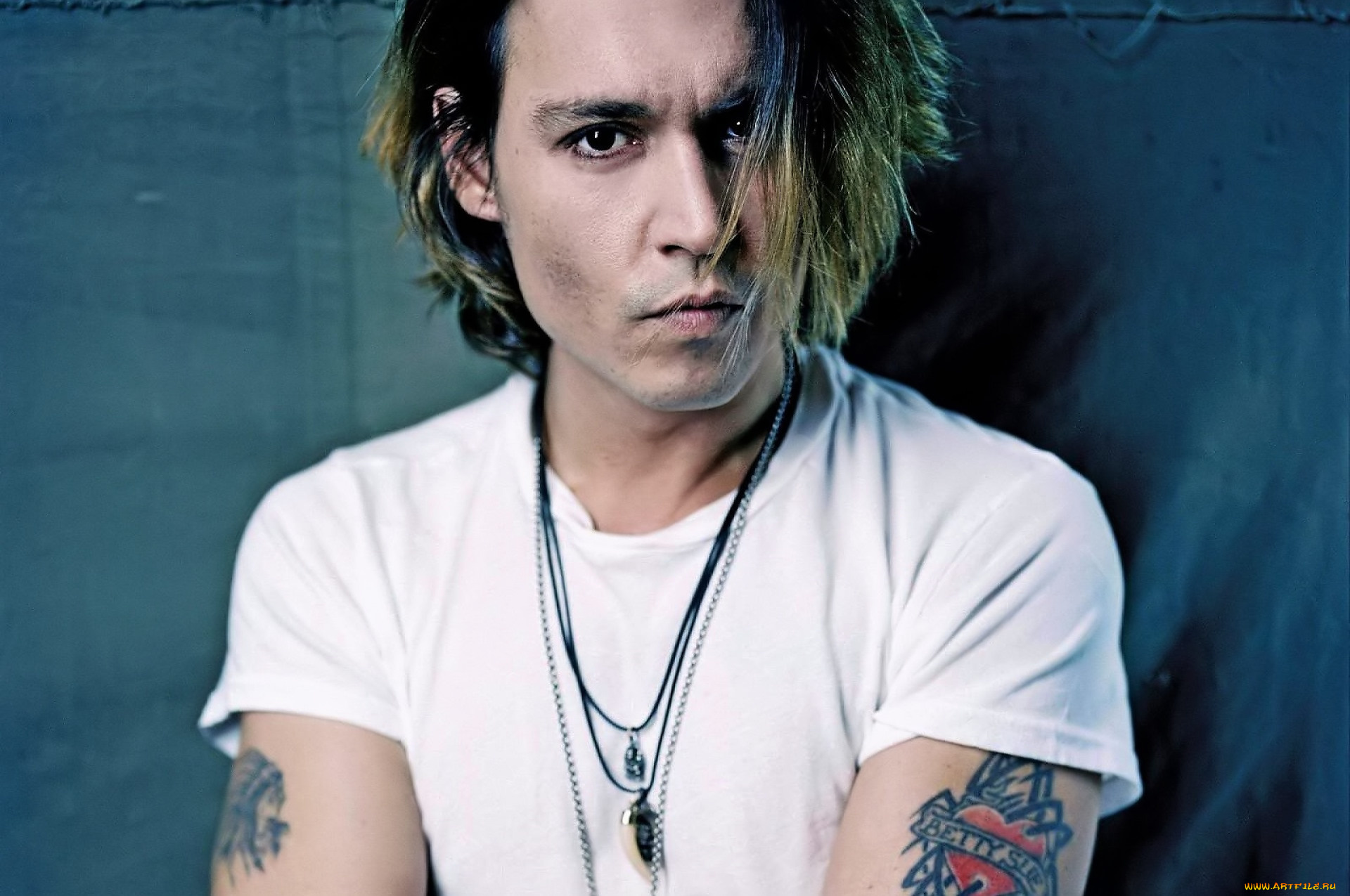 мужчины, johnny, depp, актер, лицо, украшения, футболка, тату