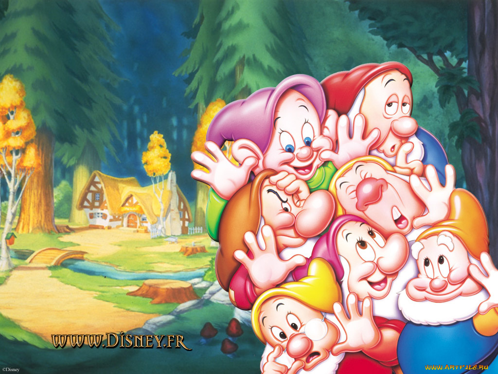 мультфильмы, snow, white, and, the, seven, dwarfs, disney, гномы