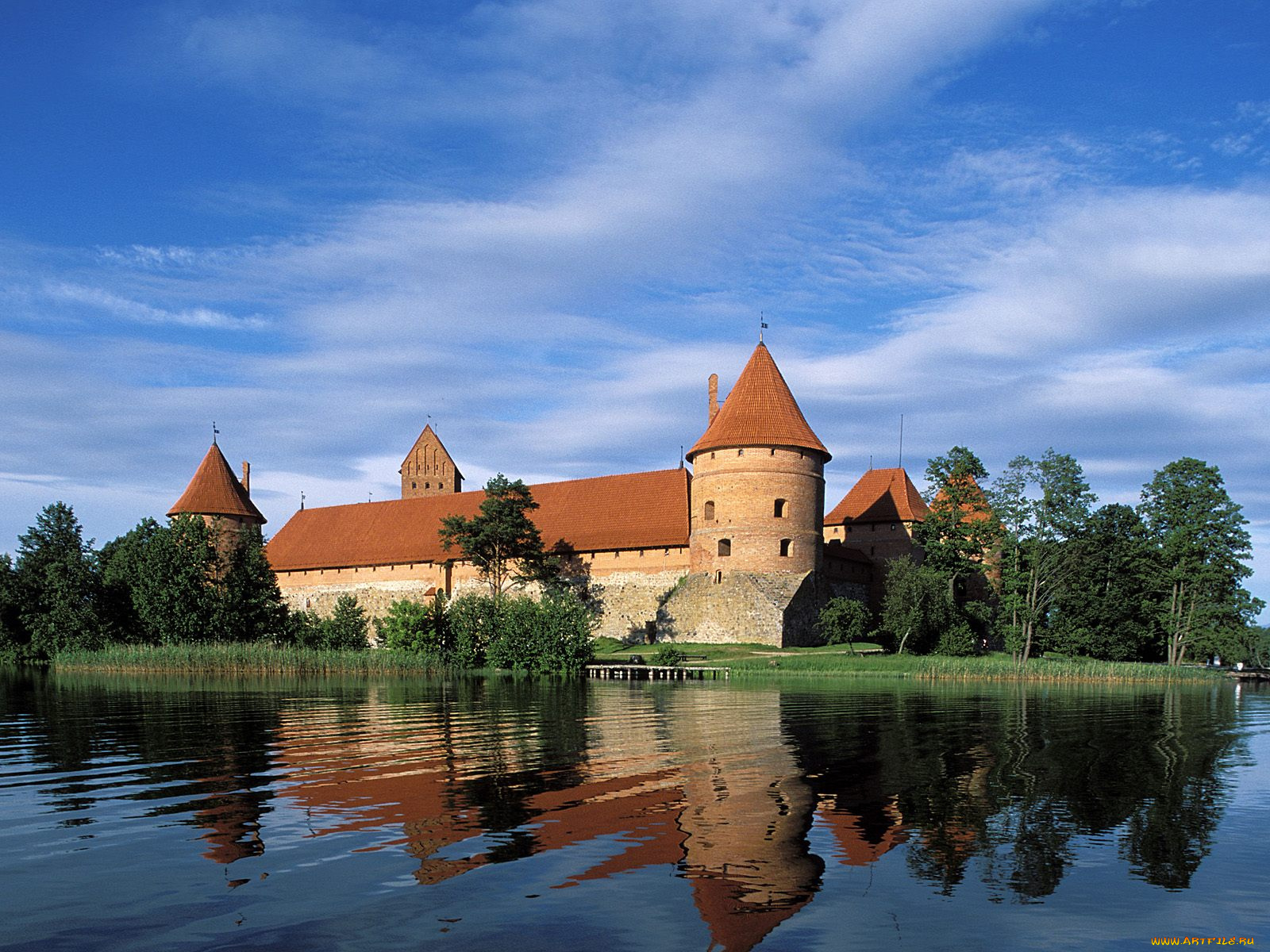 trakai, lithuania, города, дворцы, замки, крепости