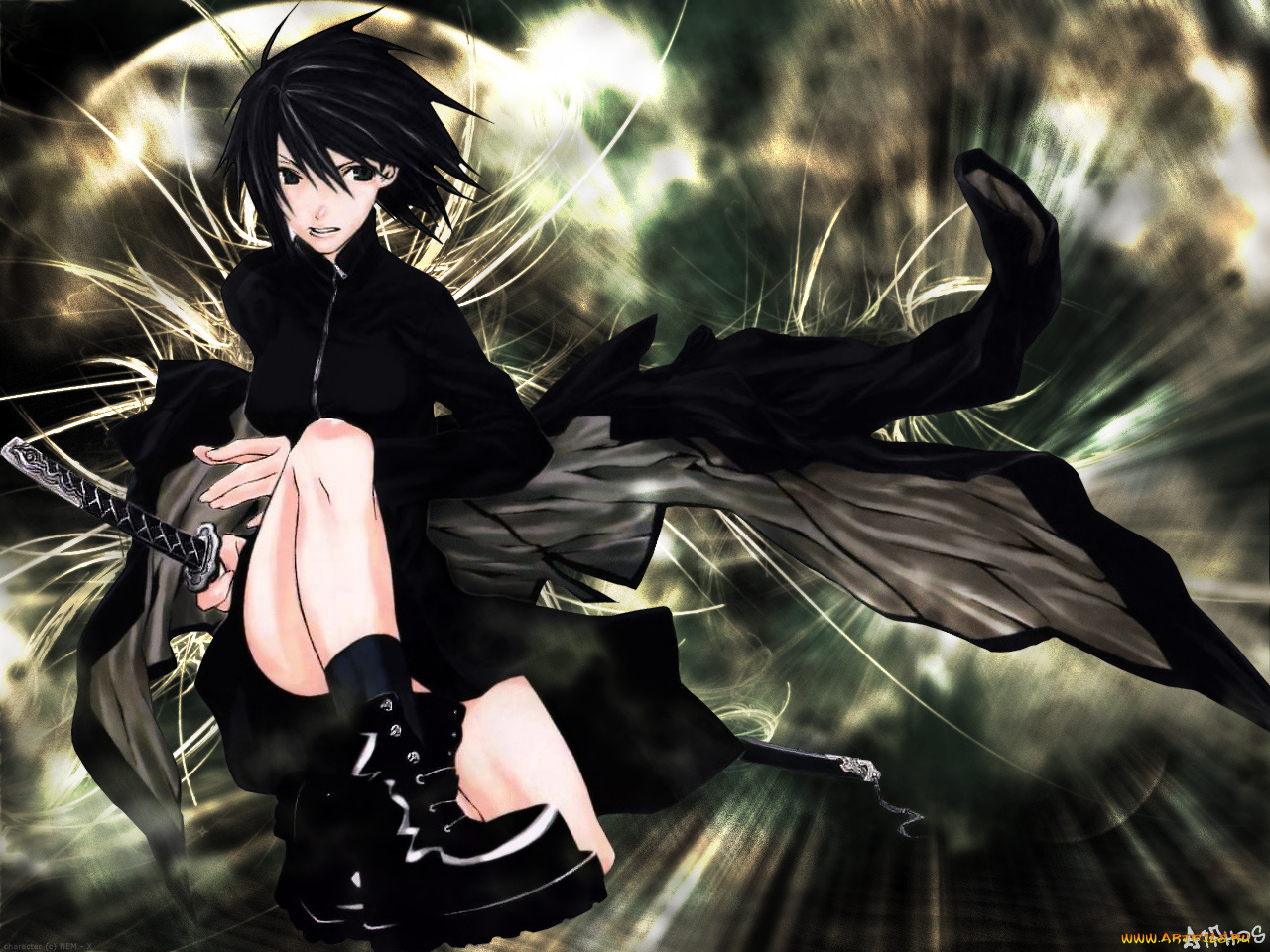 аниме, dogs, bullets, carnage