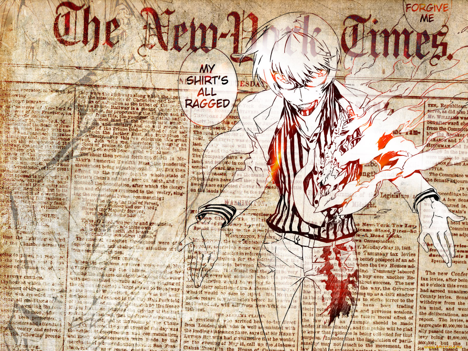 аниме, dogs, bullets, carnage