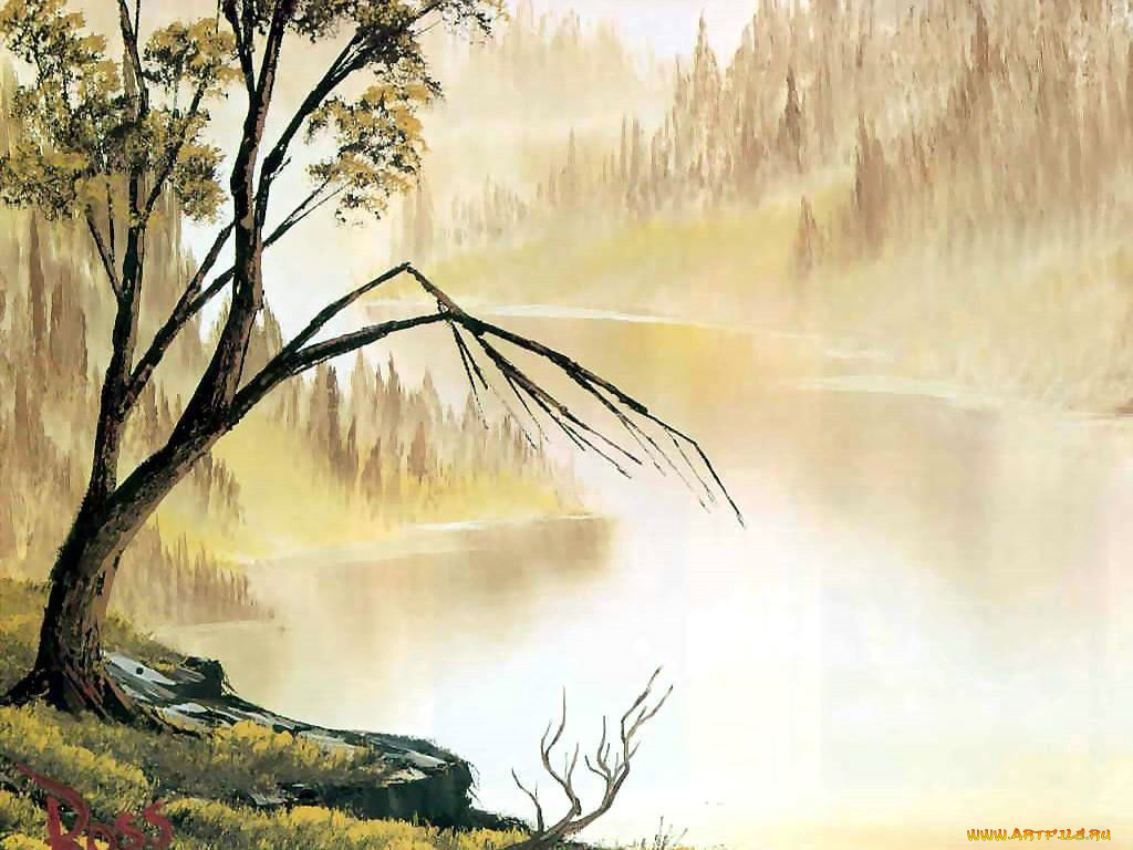 bob, ross, рисованные