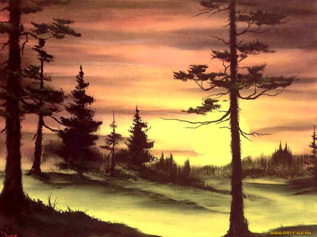 bob, ross, рисованные