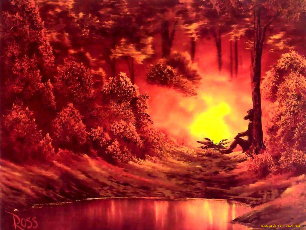 bob, ross, рисованные