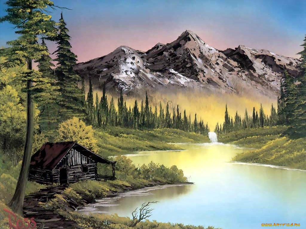 bob, ross, рисованные