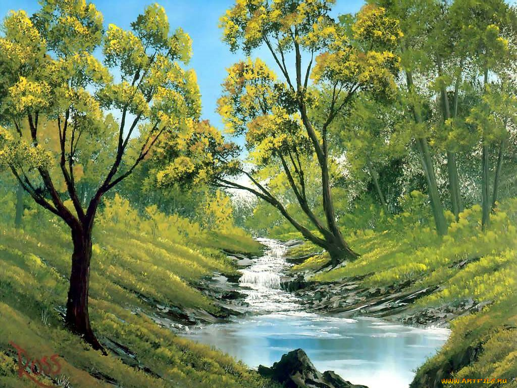 bob, ross, рисованные