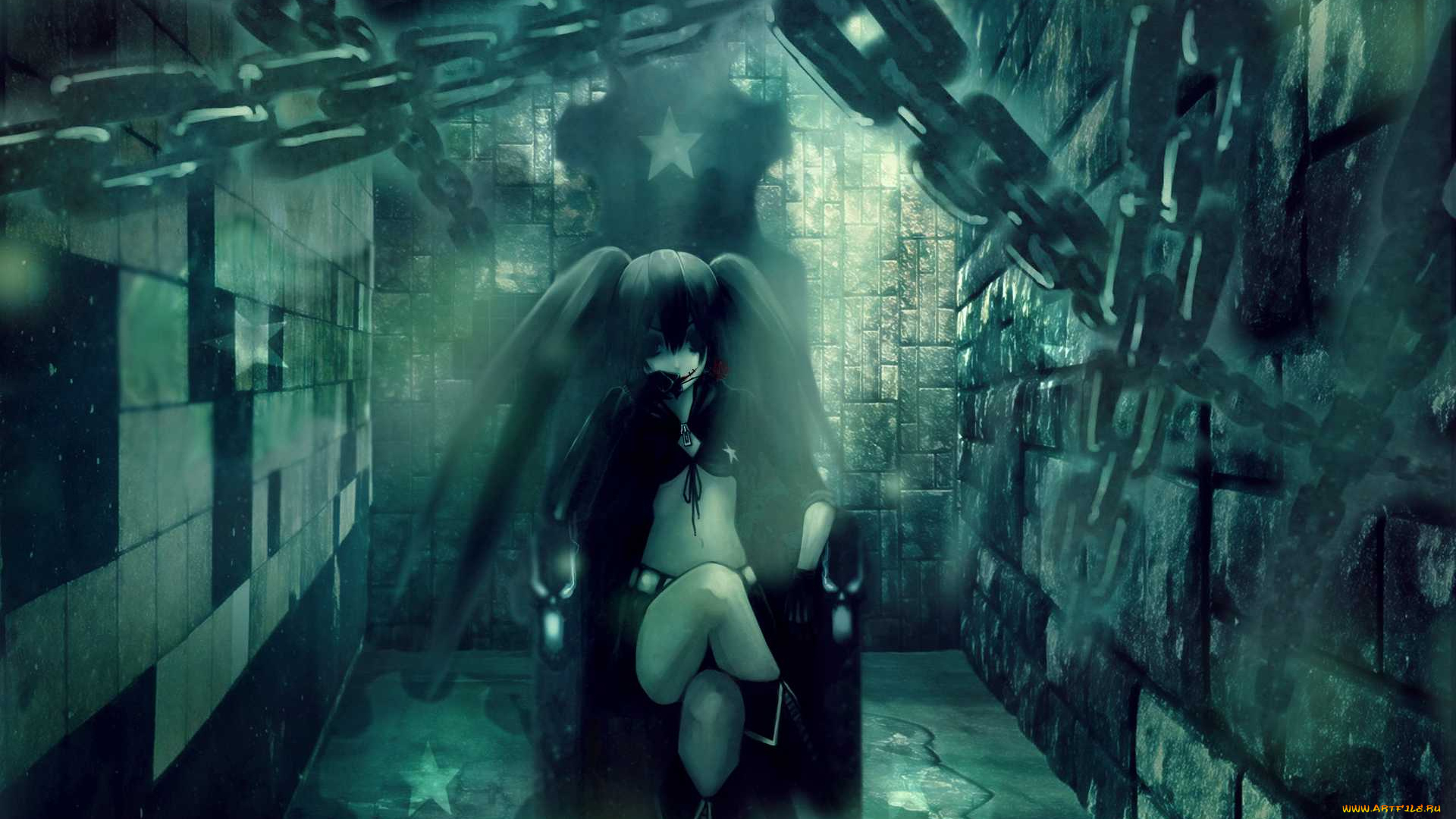 black, rock, shooter, аниме