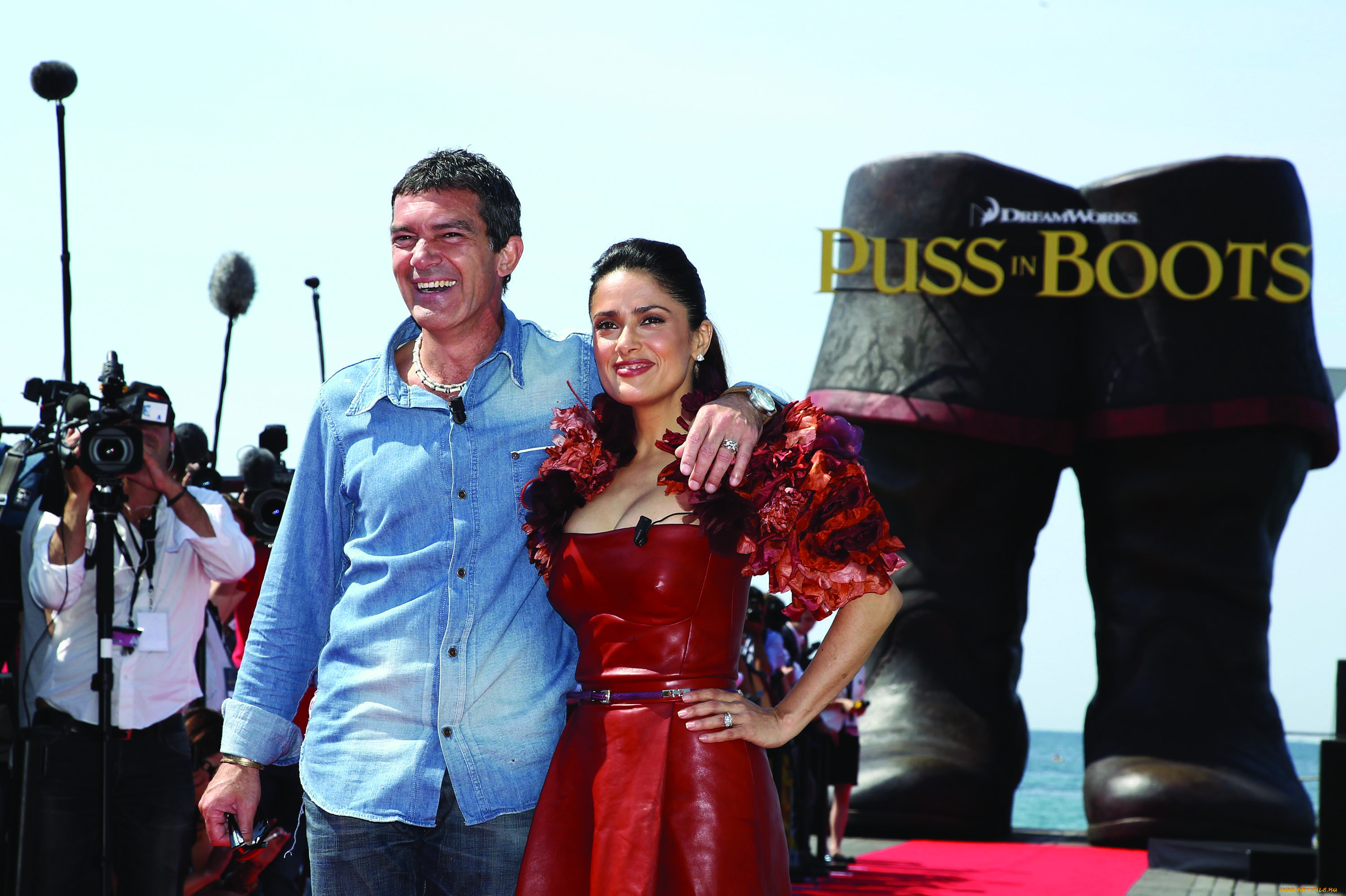 salma, hayek, and, antonio, banderas, разное, знаменитости