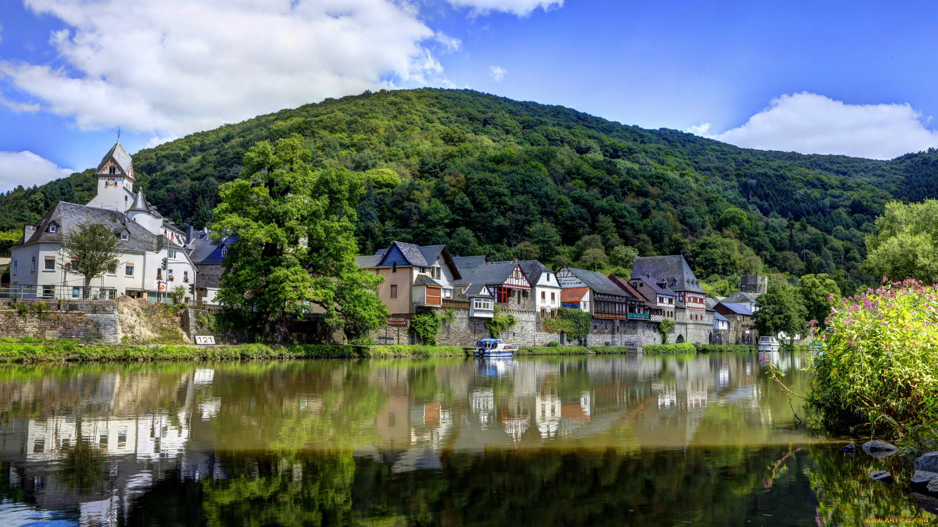 германия, даузенау, города, пейзажи, река