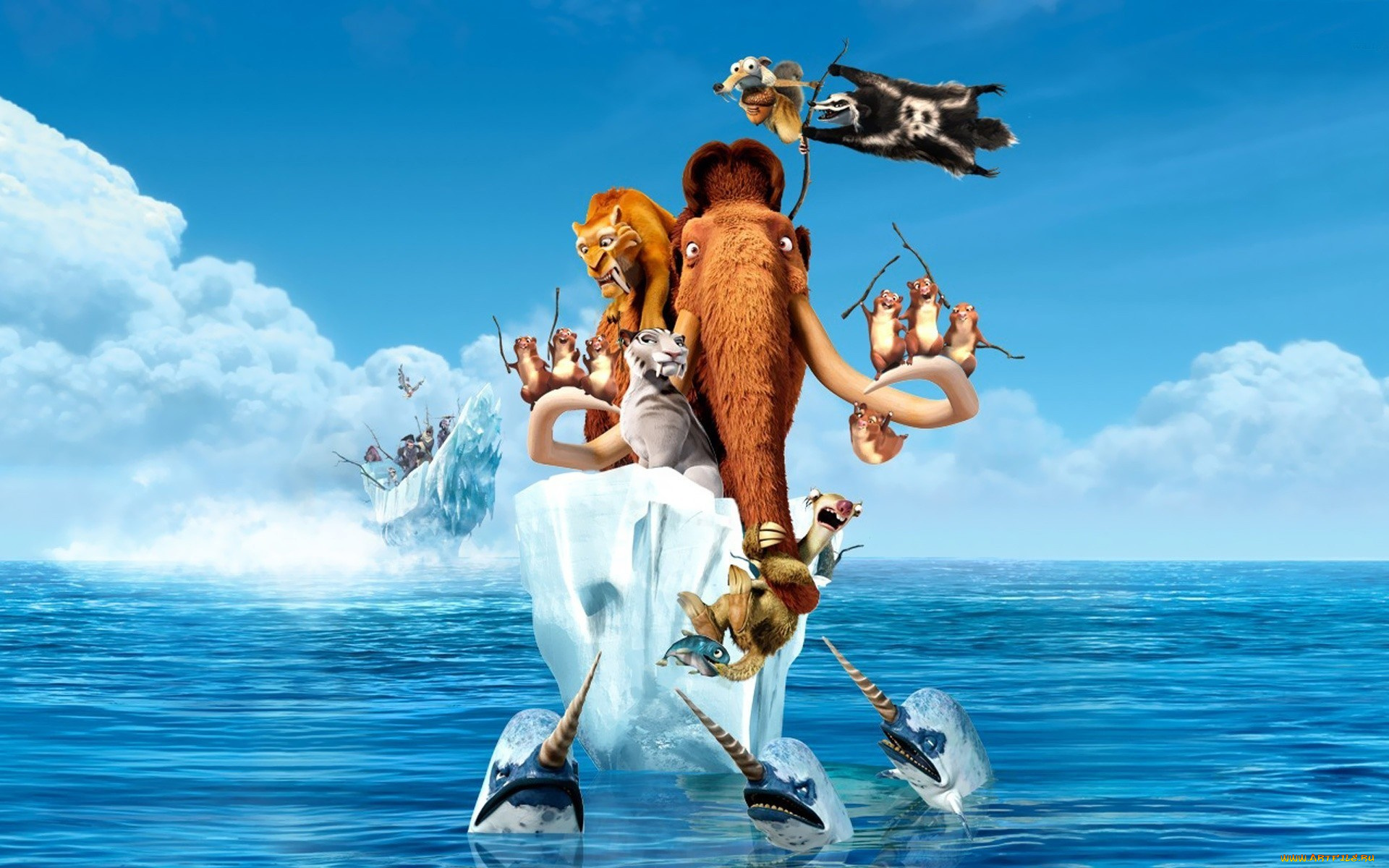 мультфильмы, ice, age, continental, drift, ледниковый, период, 4