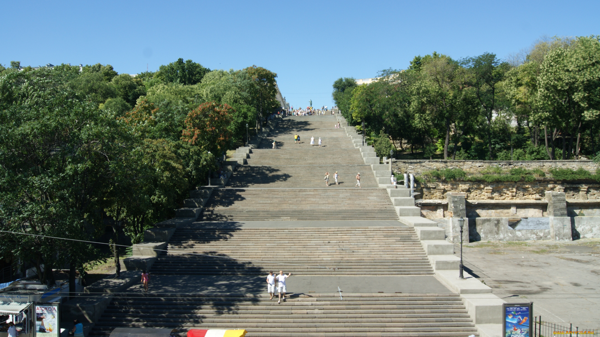 одесса, потемкинская, лестница, города, улицы, площади, набережные, прохожие, небо, деревья