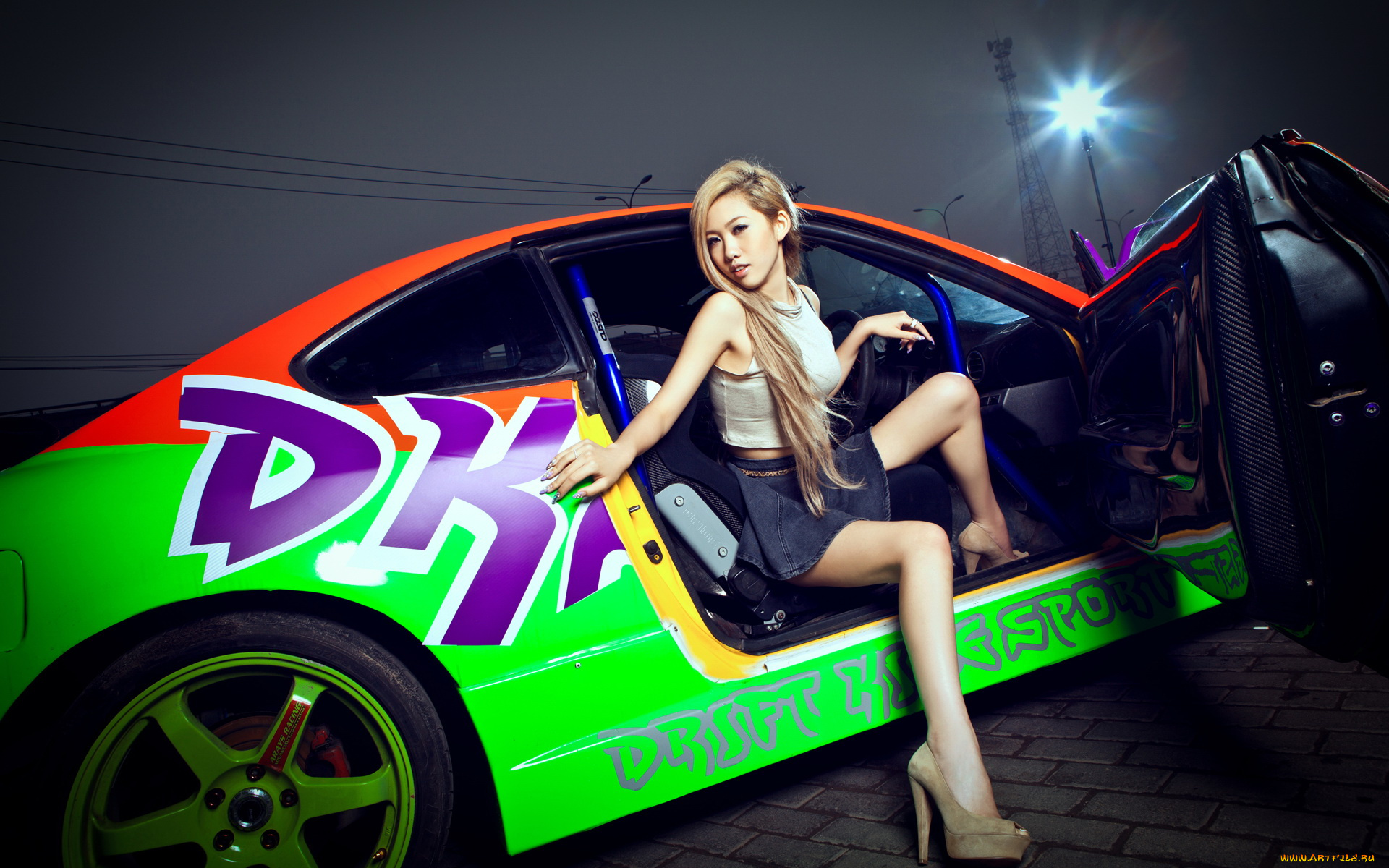 автомобили, авто, девушками, nissan, s15, девушка, азиатка