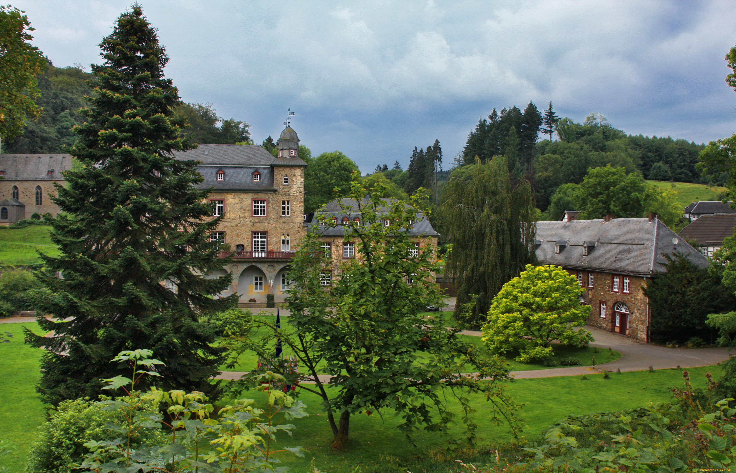 германия, мариенхайде, замок, gimborn, города, дворцы, замки, крепости, парк