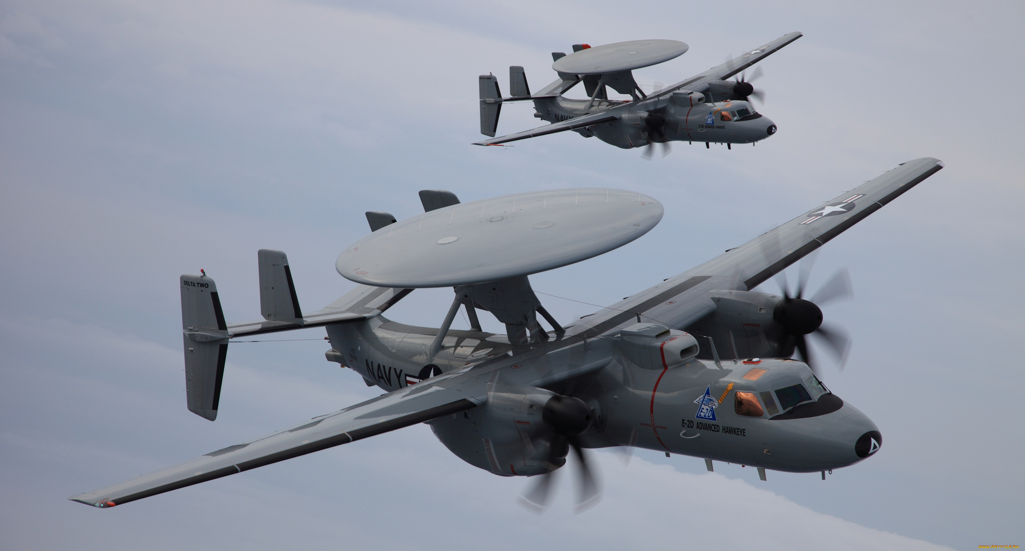 2d, авиация, военно, транспортные, самолёты, самолет, дрло, advanced, hawkeye, northrop, grumman, пара, облака, полет