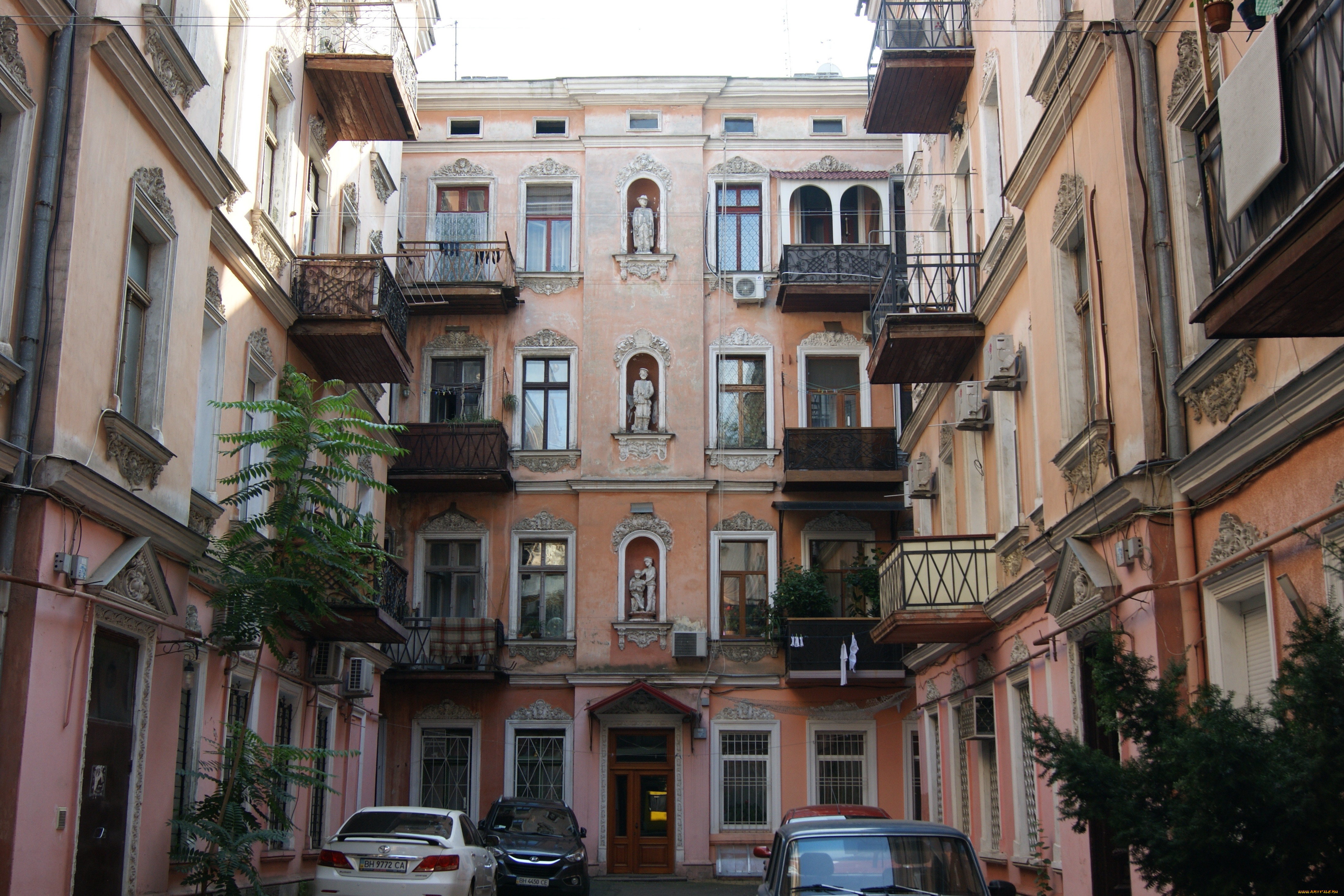 одесса, дворик, города, здания, дома, небо