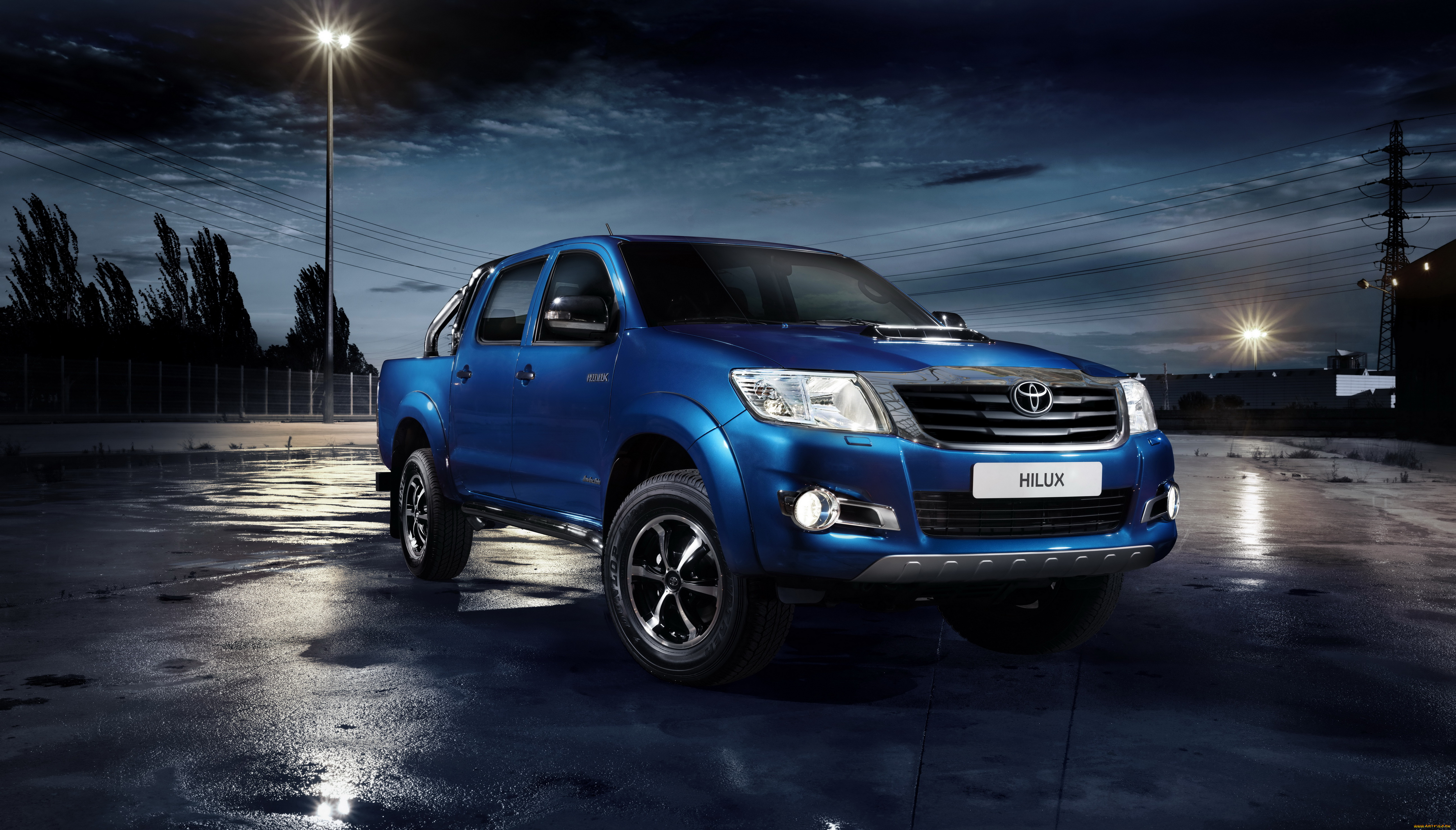 2013, toyota, hilux, invincible, автомобили, ночь, огни