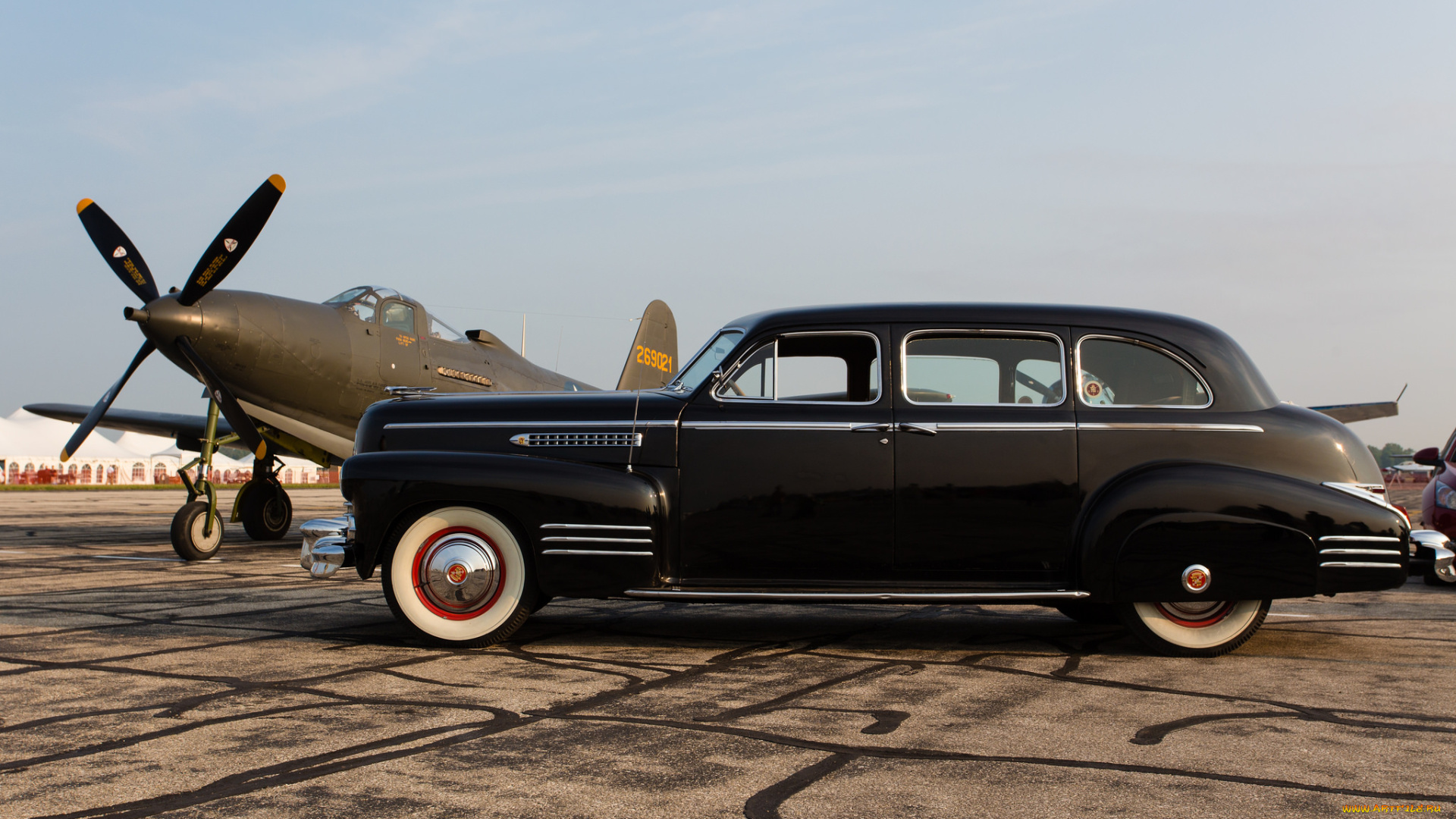 автомобили, классика, аэродром, самолёт, ретро