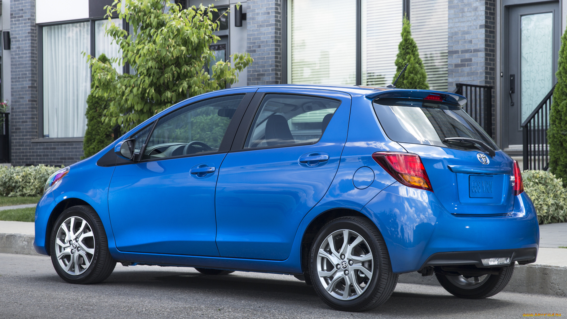 автомобили, toyota, синий, us-spec, yaris, se, 5-door, 2015г