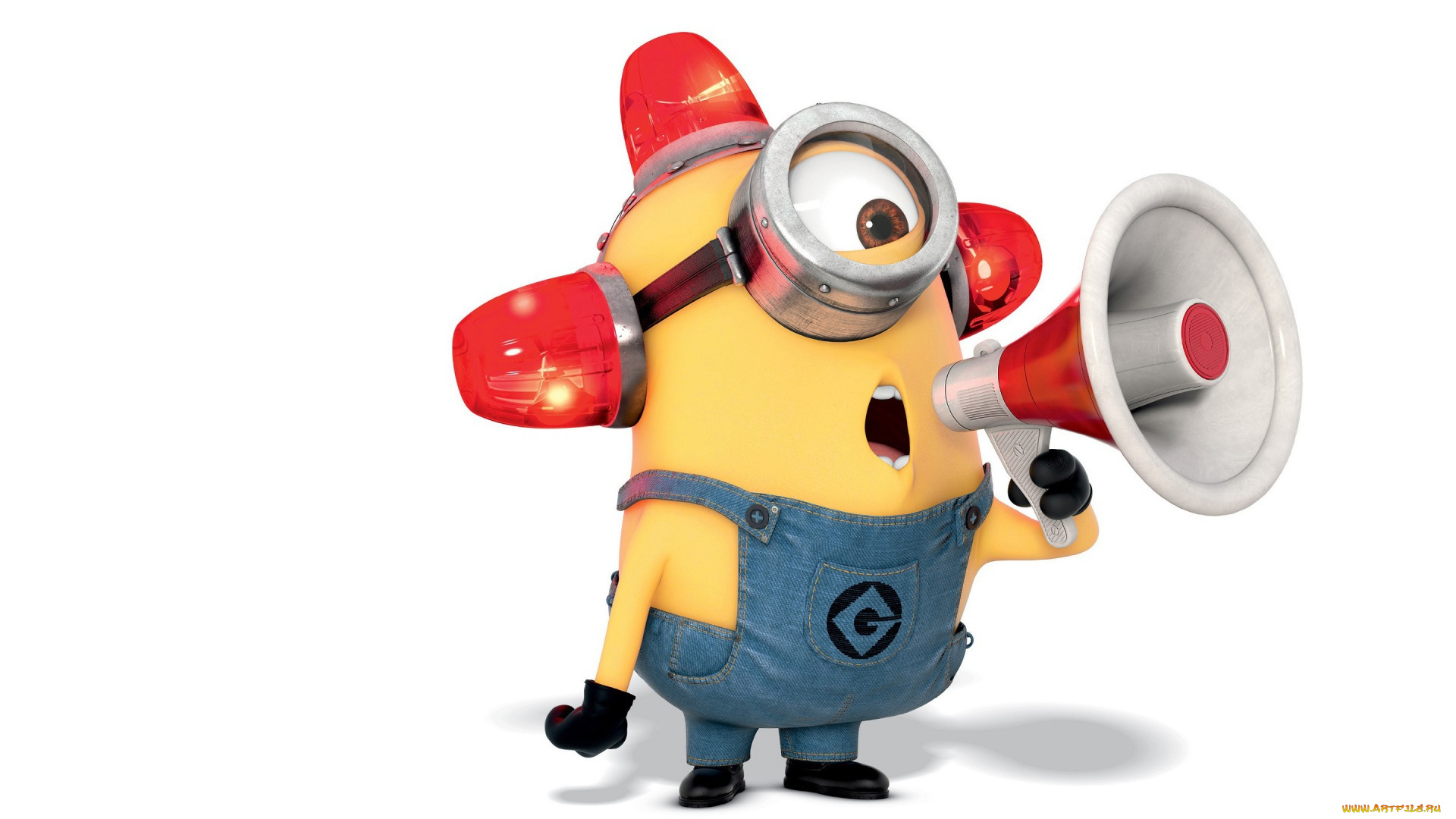 мультфильмы, despicable, me, 2, комбинезон, мегафон, очки, мигалки, миньон