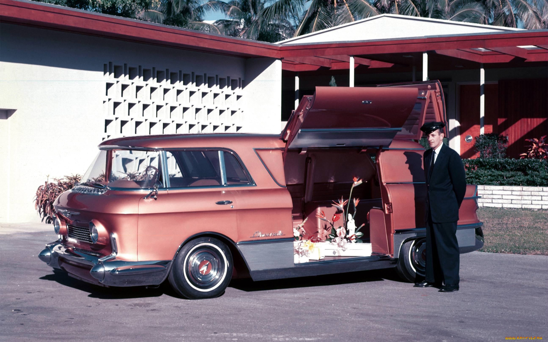 автомобили, custom, van`s, custom, van, pink, hearse