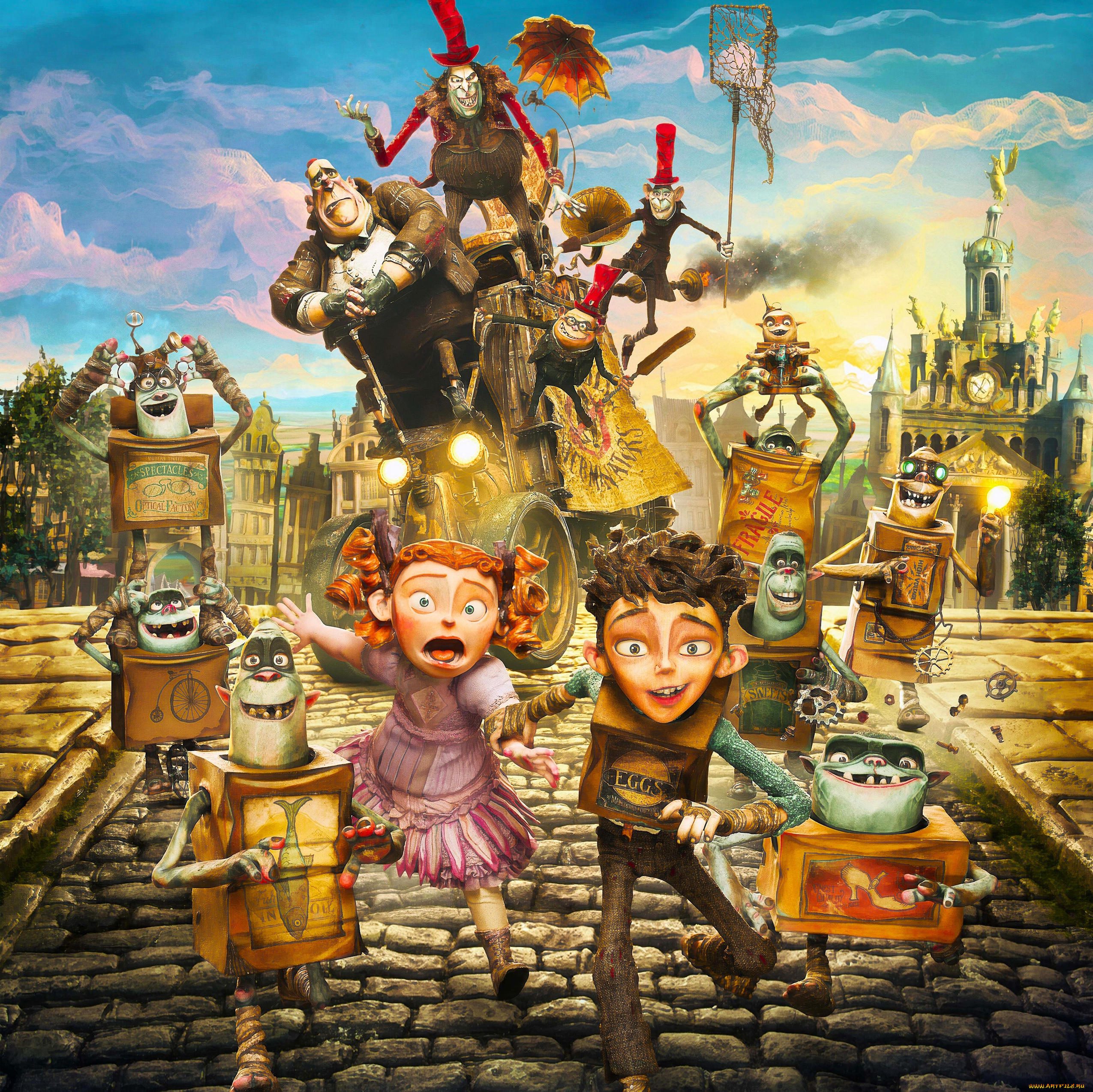the, boxtrolls, мультфильмы, монстры, девочка, мальчик, чудики