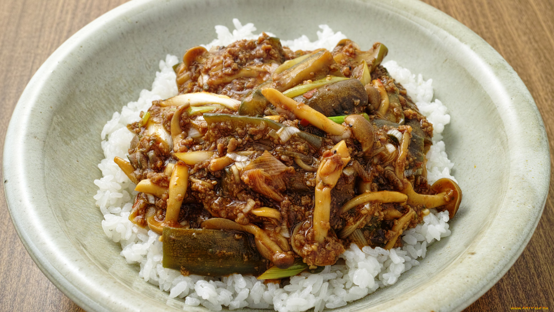 еда, вторые, блюда, соус, грибы, рис