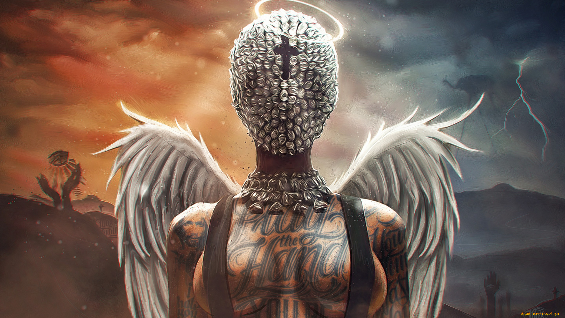 фэнтези, ангелы, max, twain, illustration, art, erotic, girl, retouch, alchemy, ангел, крылья, грудь