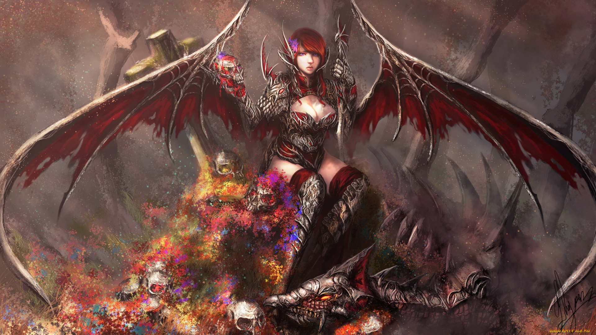 фэнтези, демоны, демон, девушка