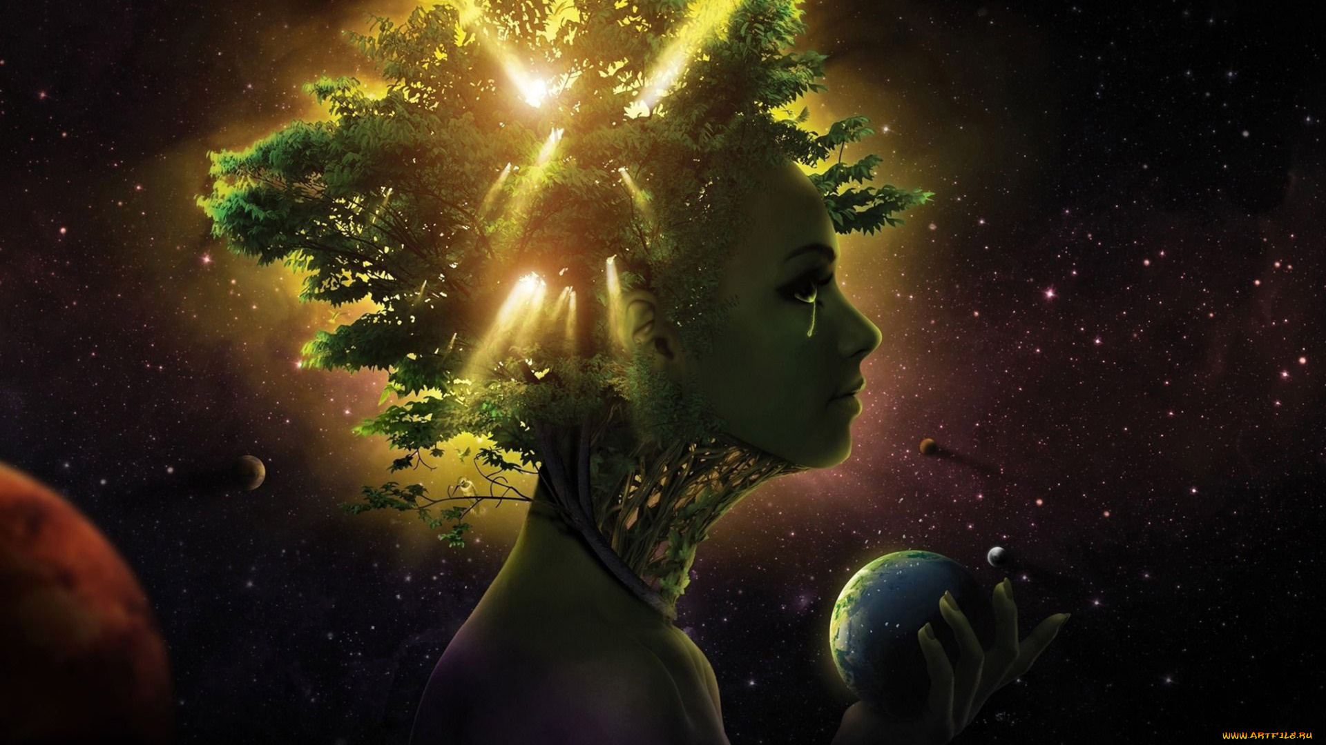 фэнтези, существа, девушка, существо, абстракция, фентази