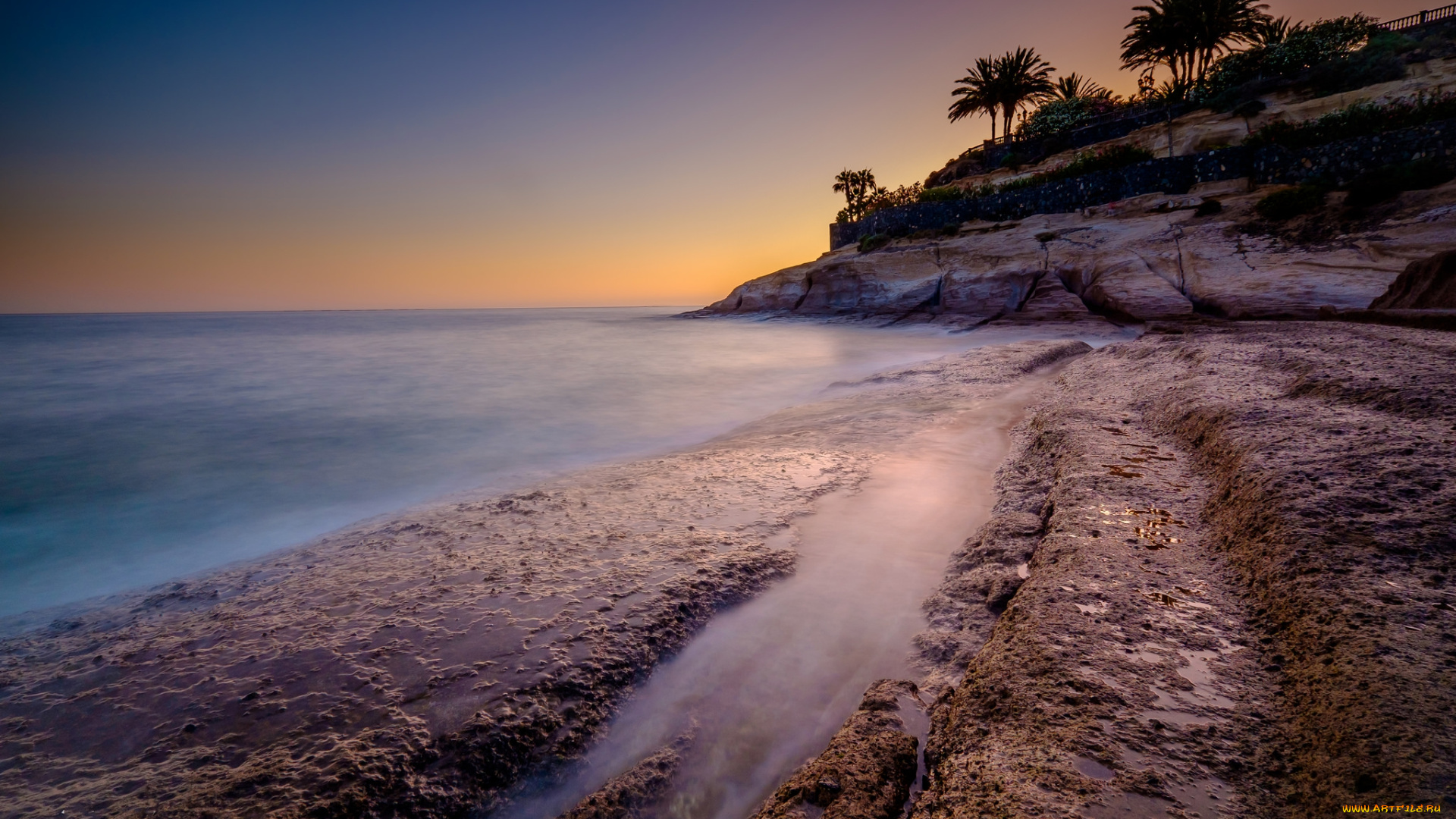 природа, побережье, рассвет